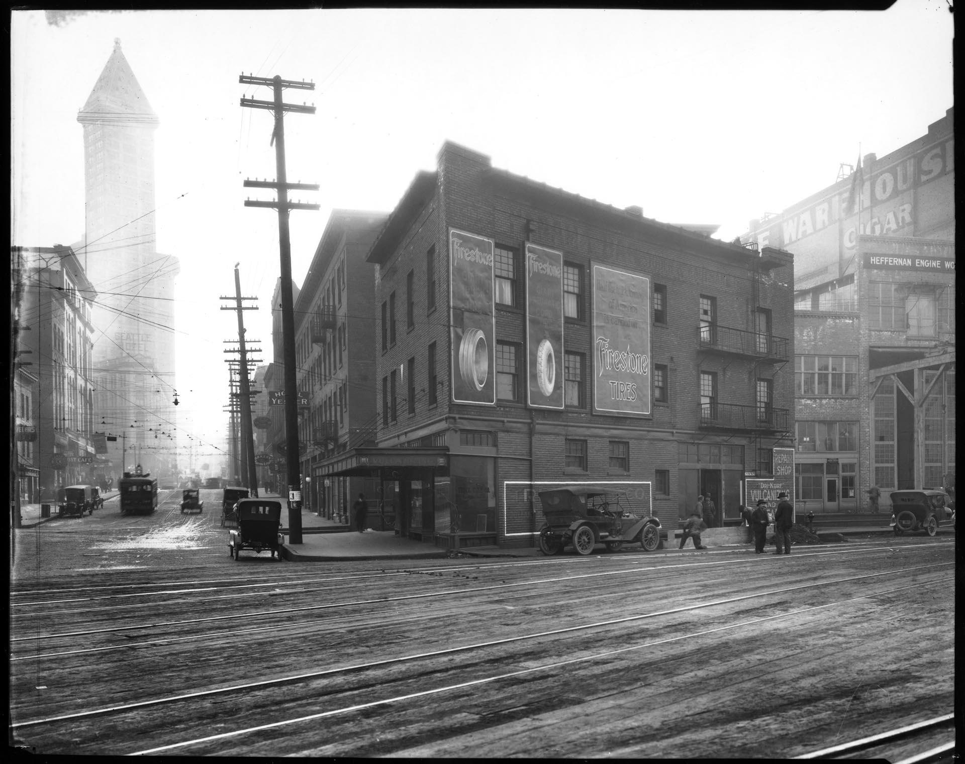 Image of View of Yesler Way from Railroad Ave., Seattle, circa 1915