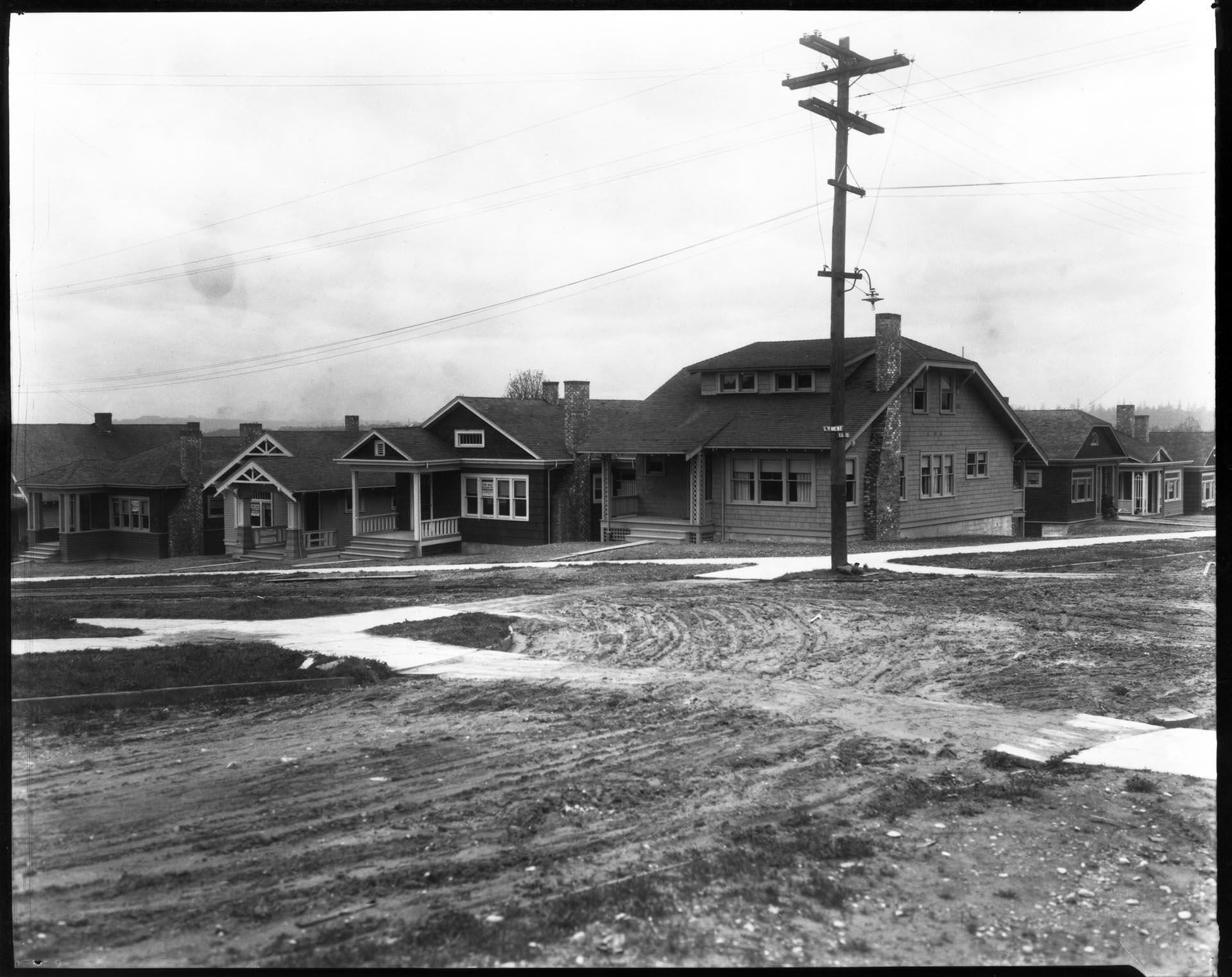 Image of New homes on Capitol Hill, Seattle, circa 1915