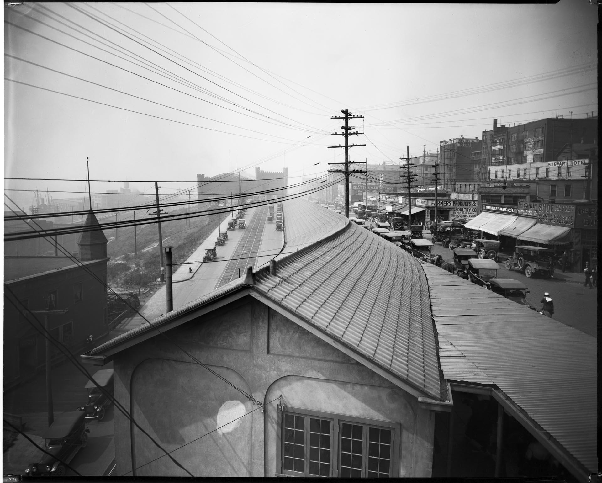 Image of View from roof of Pike Place Market, Seattle, circa 1919