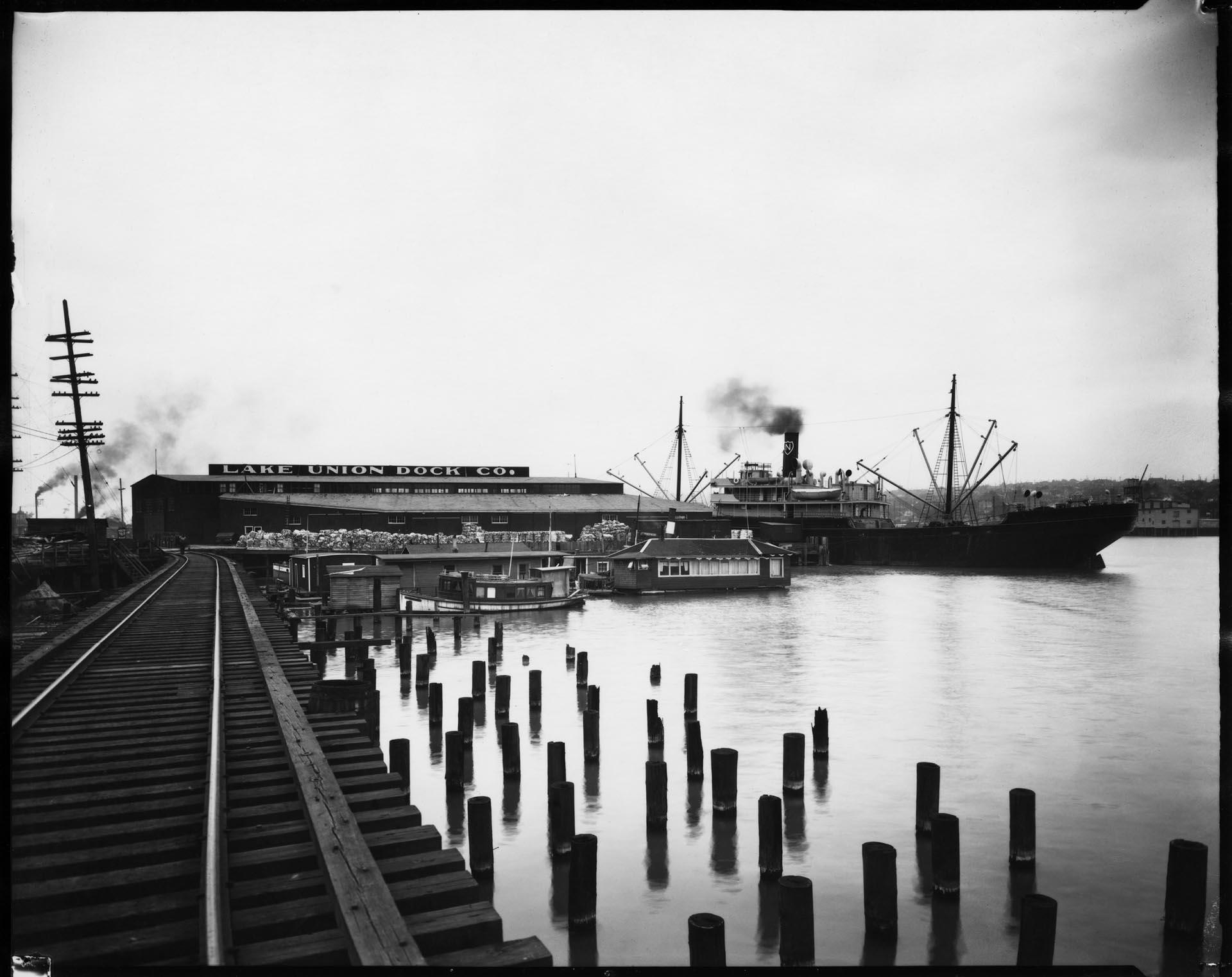 Image of Exterior of Lake Union Dock Co., Seattle, circa 1920