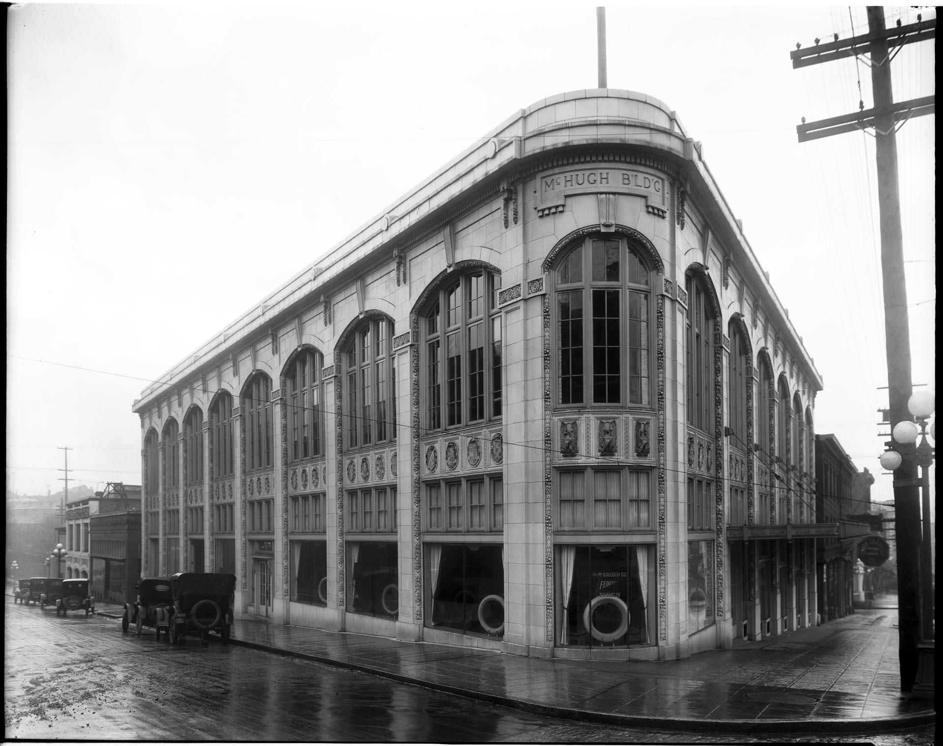 Image of McHugh building on Hubbel Place, Seattle, circa 1920