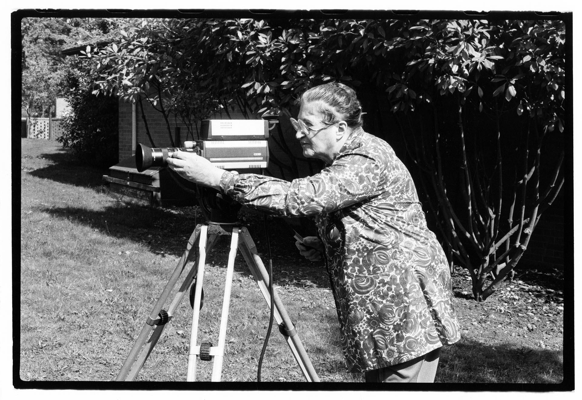 Image of Virginia Brookbush filming in Seattle, September 23, 1983