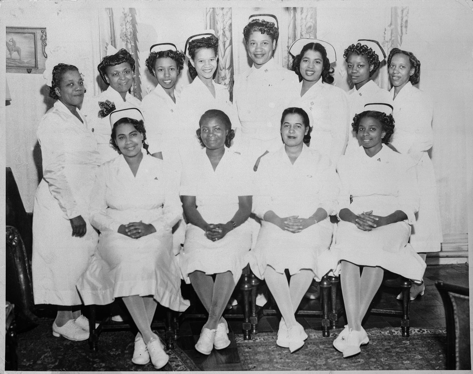 Image of Mary Mahoney Professional Nurses Organization founders posing, Seattle, circa 1949