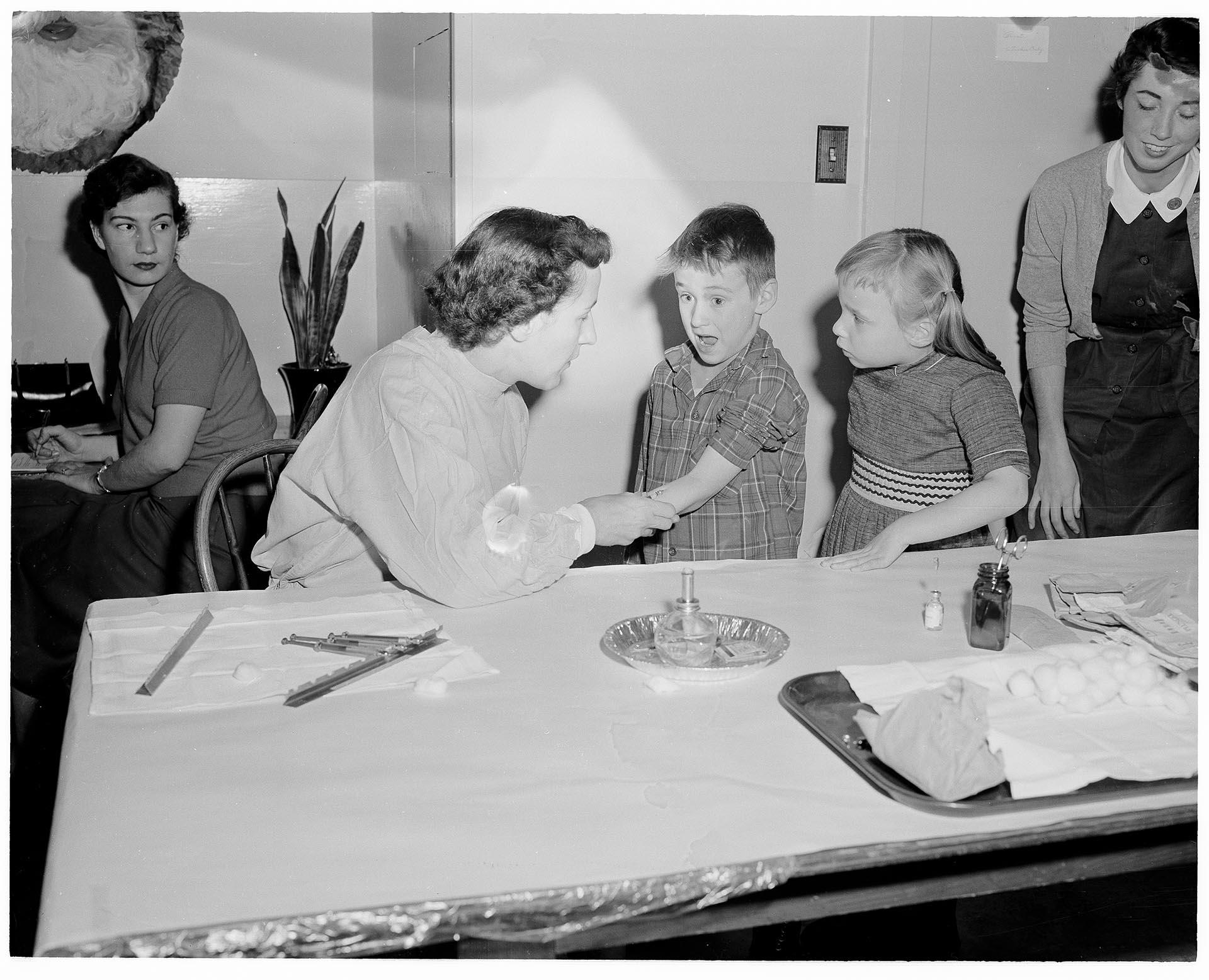 Image of Child receiving tuberculosis test, Seattle, December 2, 1957