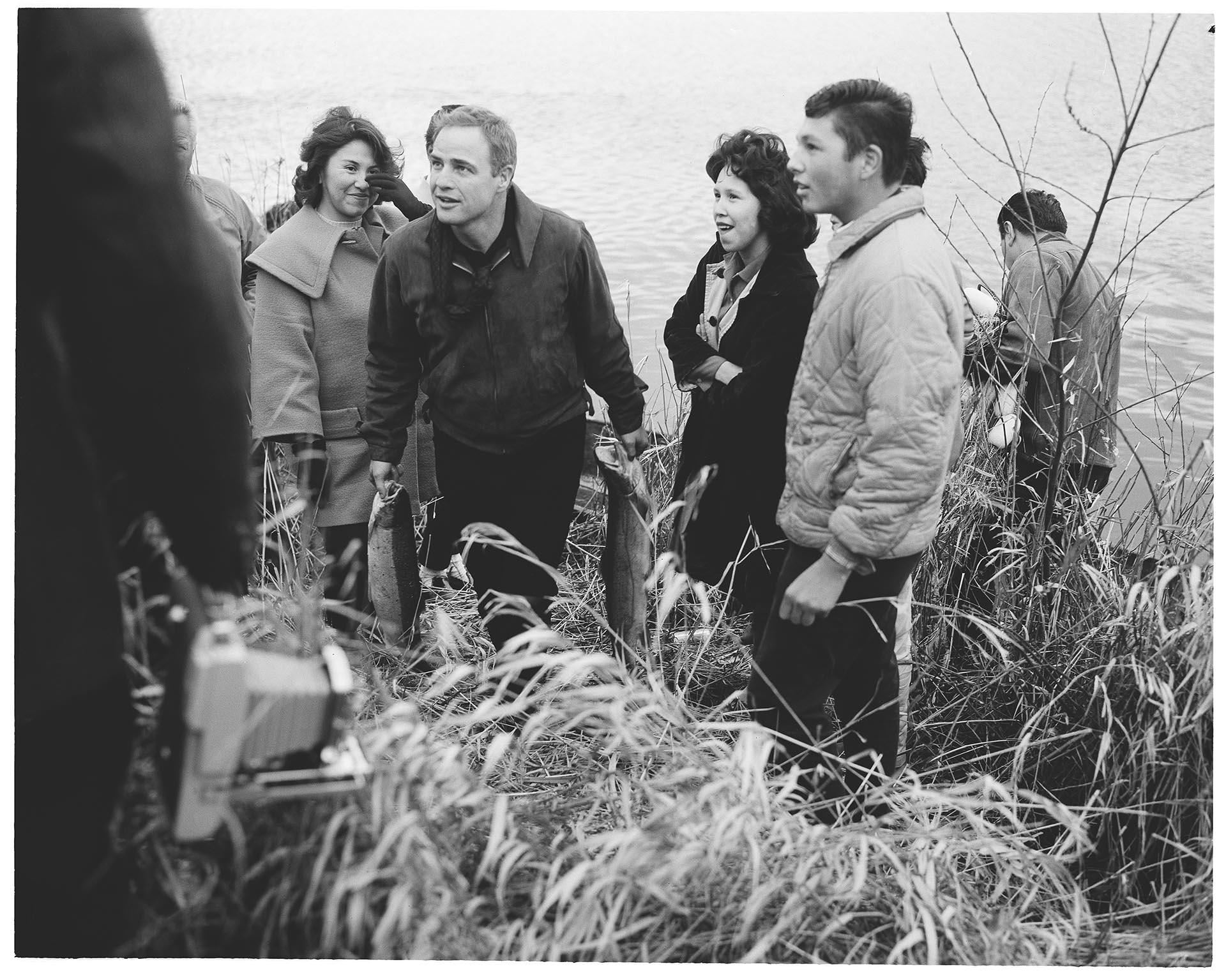 Image of Marlon Brando on Puyallup Reservation, March 2, 1964