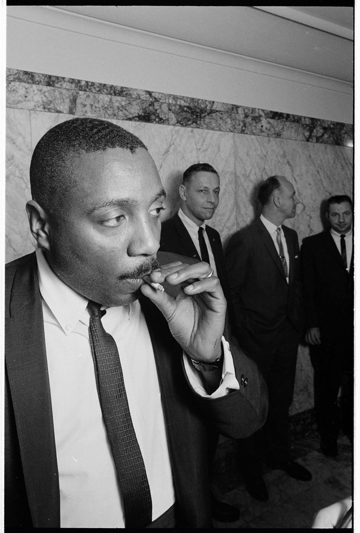 Image of Dick Gregory at Thurston County Superior Court, Olympia, November 20, 1966