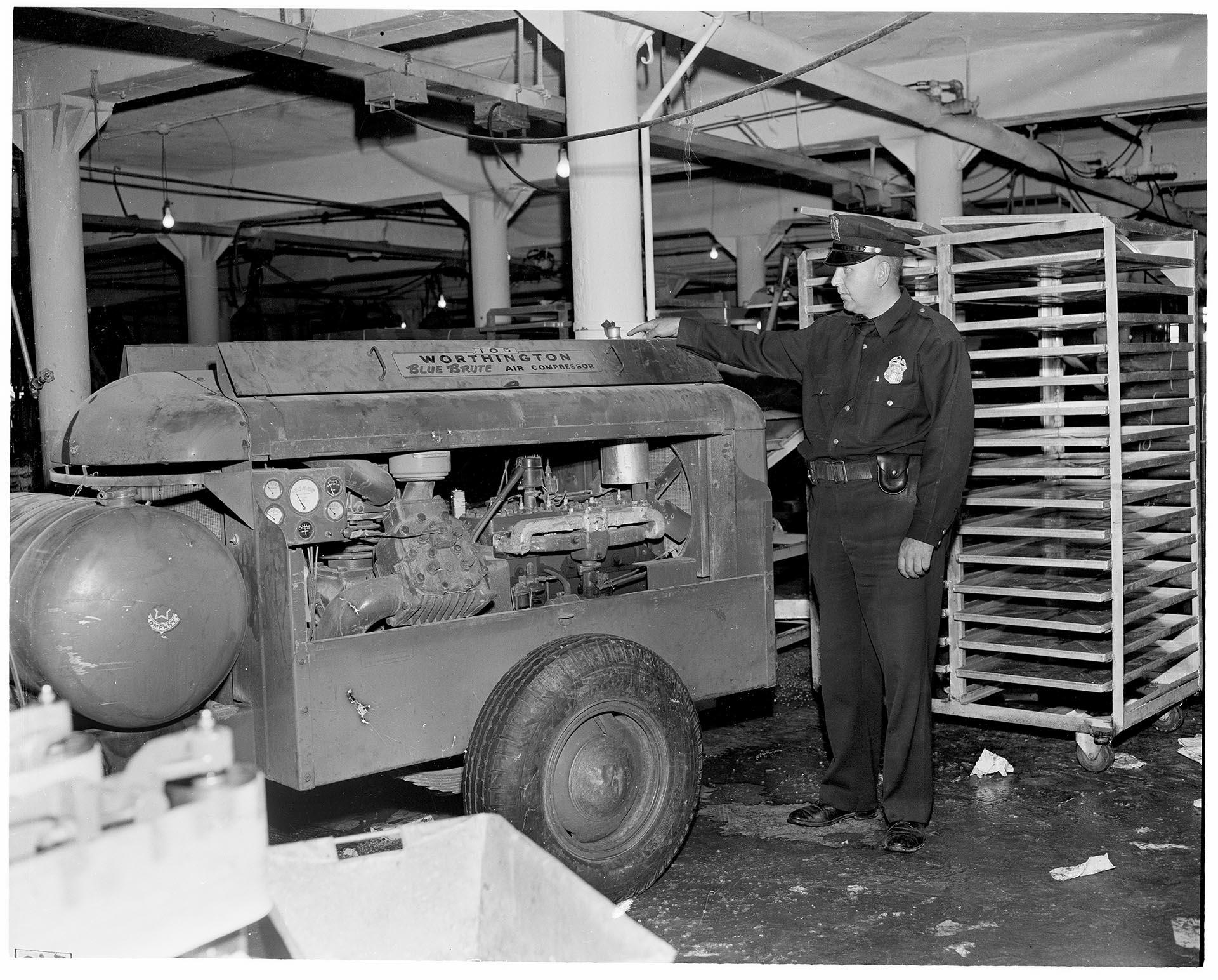 Image of Faulty compressor at Cedargreen plant, Seattle, August 11, 1952