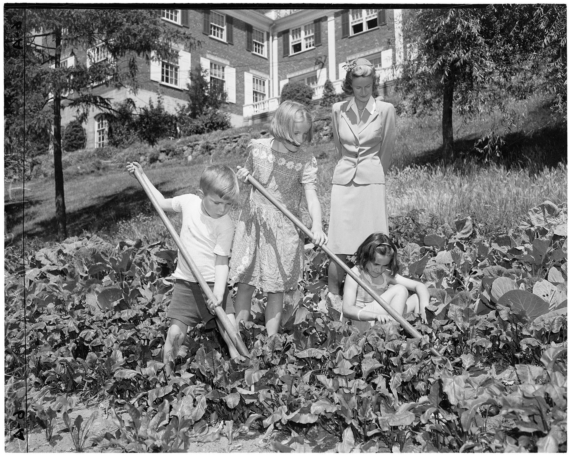 Image of Children gardening at Seattle Children's Home, July 8, 1944
