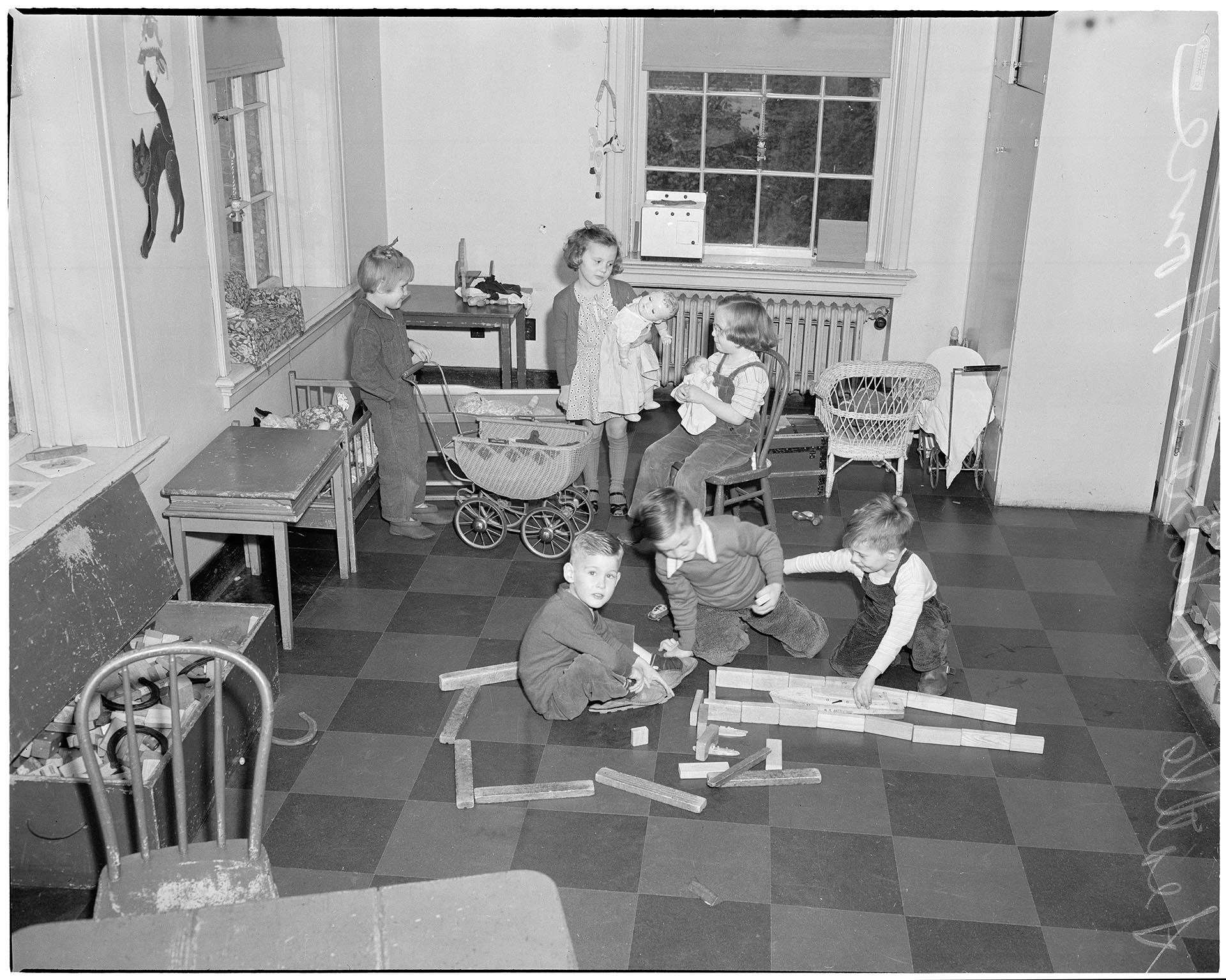Image of Children playing at Seattle Children's Home, November 1946