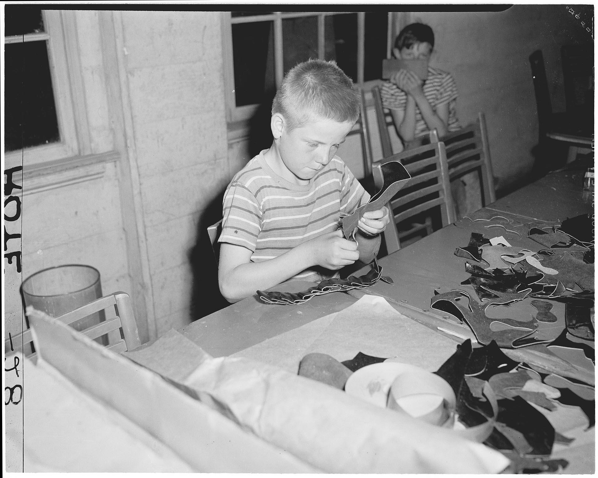 Image of Boy crafting at Seattle Children's Home, July 3, 1947