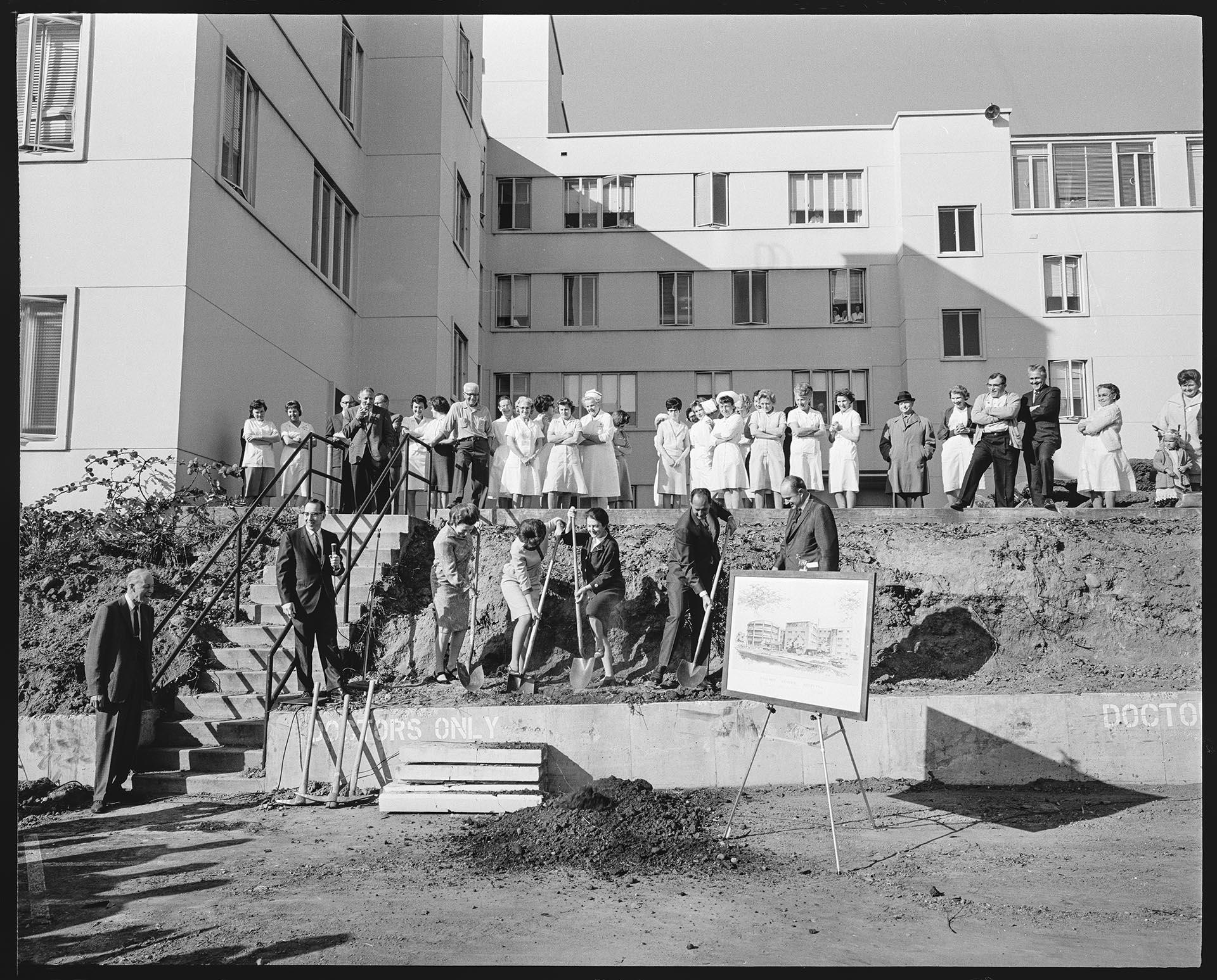 Image of Groundbreaking for addition to Ballard Hospital, Seattle, 1967