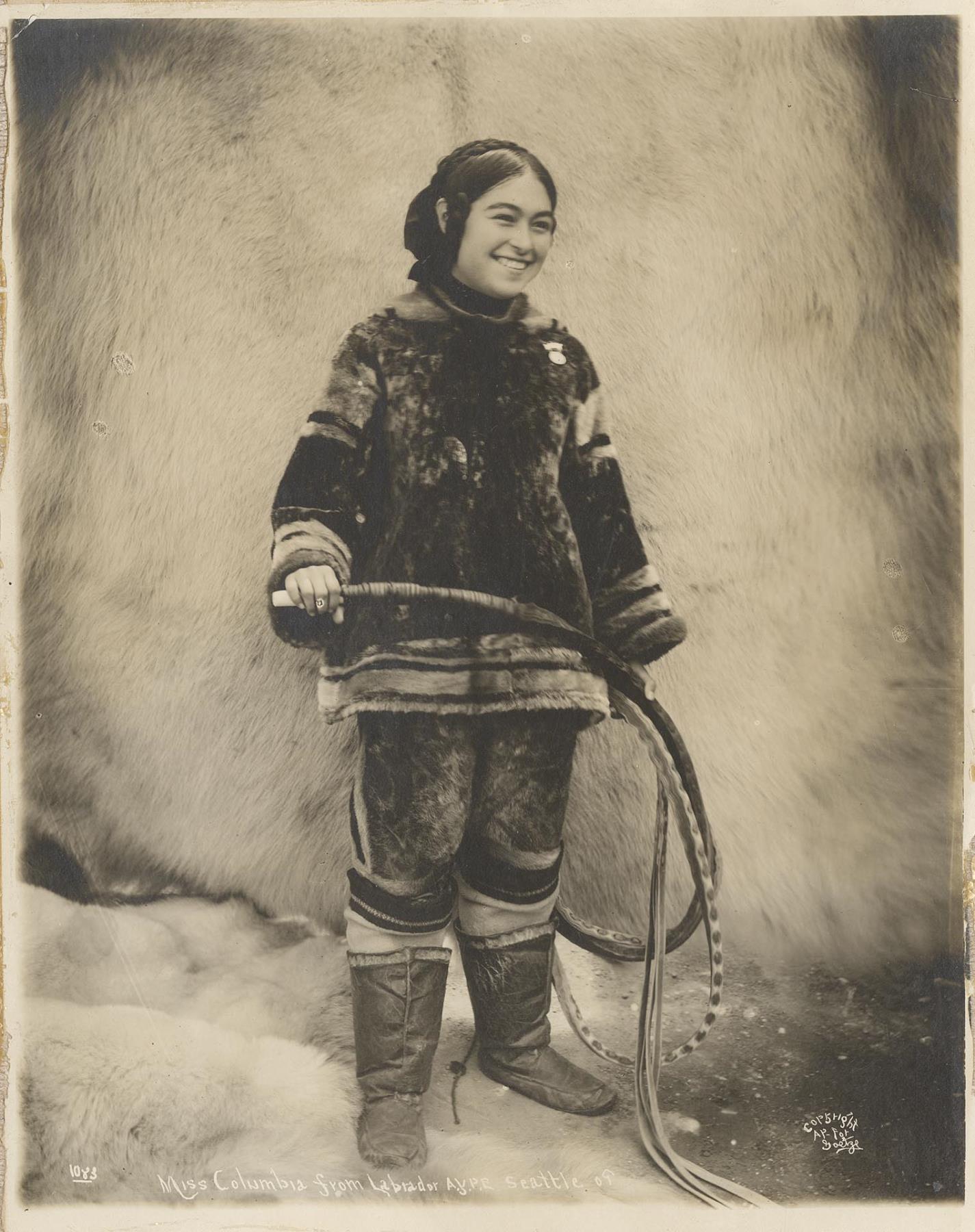 Image of Miss Columbia at Alaska-Yukon-Pacific Exposition, Seattle, 1909