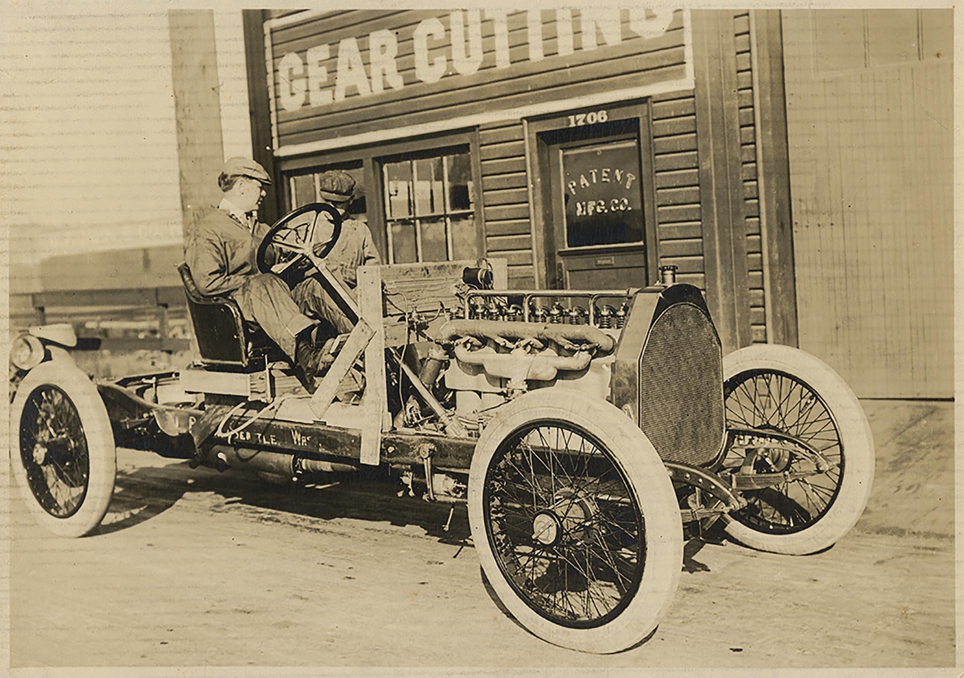Image of Men sitting in an Ajax Motor Car, Seattle, 1914