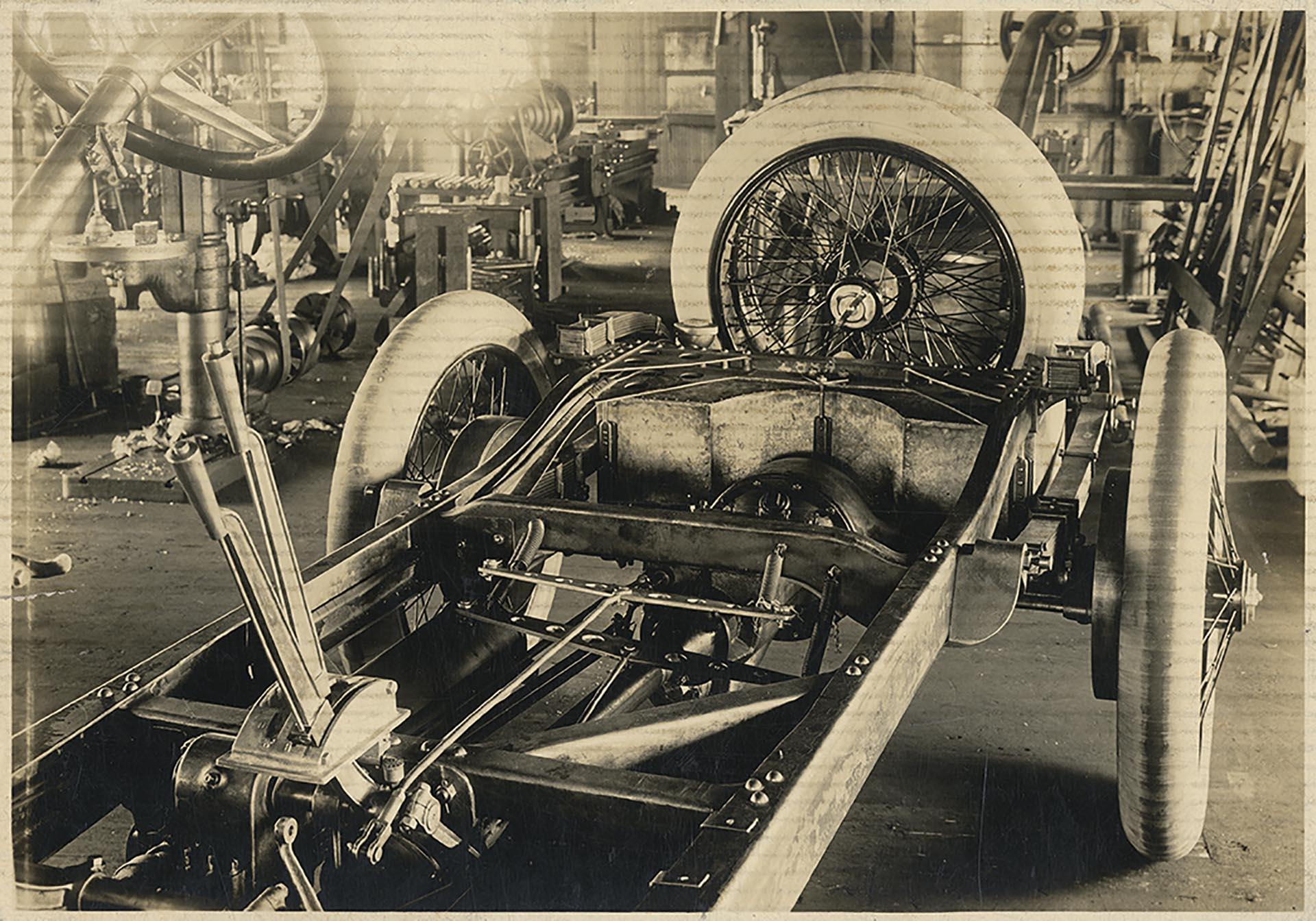 Image of Chassis of Ajax Motor Car, Seattle, 1914