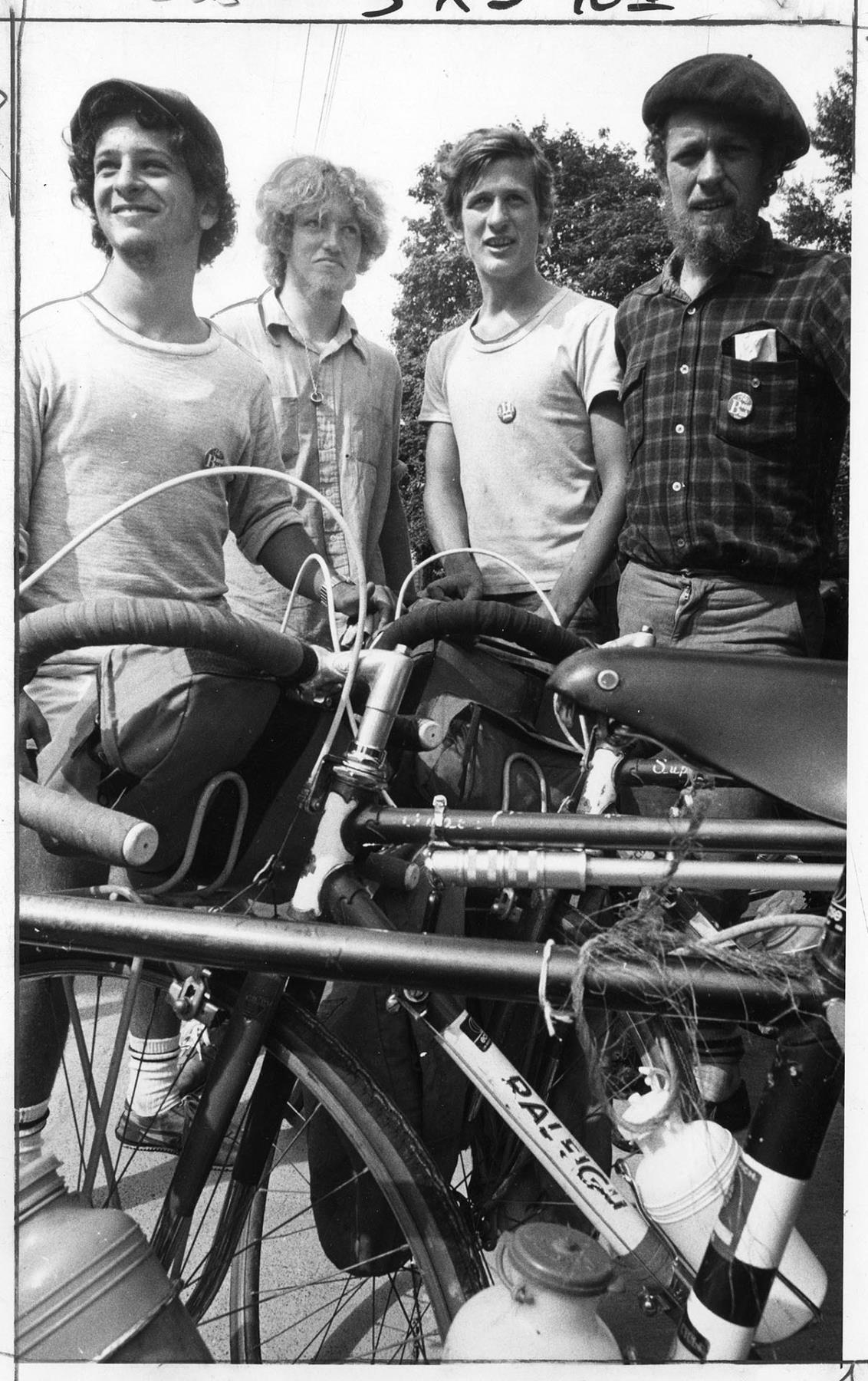 Image of Bush Cycle Club bicyclists returning to Seattle, September 1, 1976