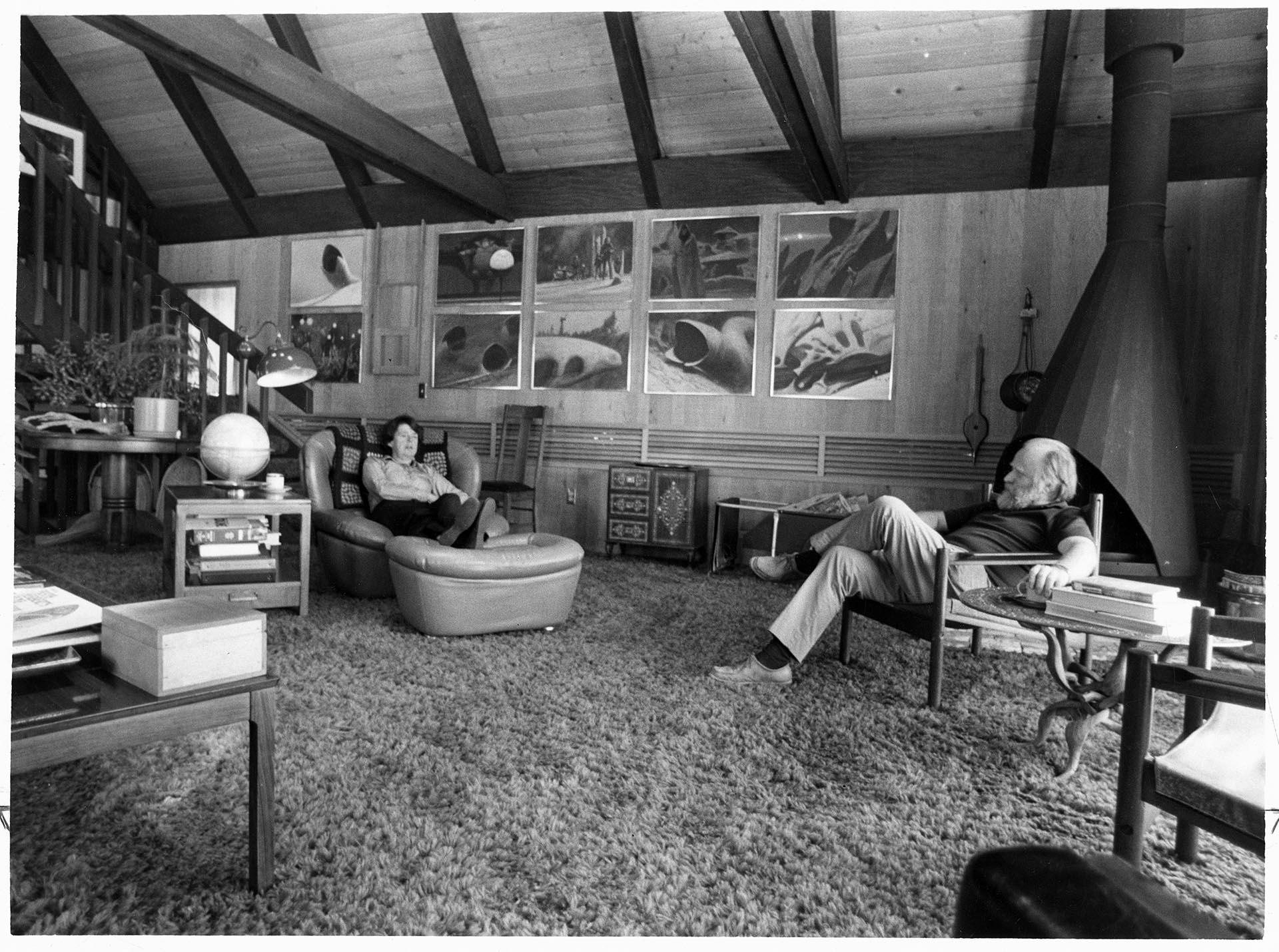 Image of Beverly and Frank Herbert at home, Port Townsend, September 11, 1979