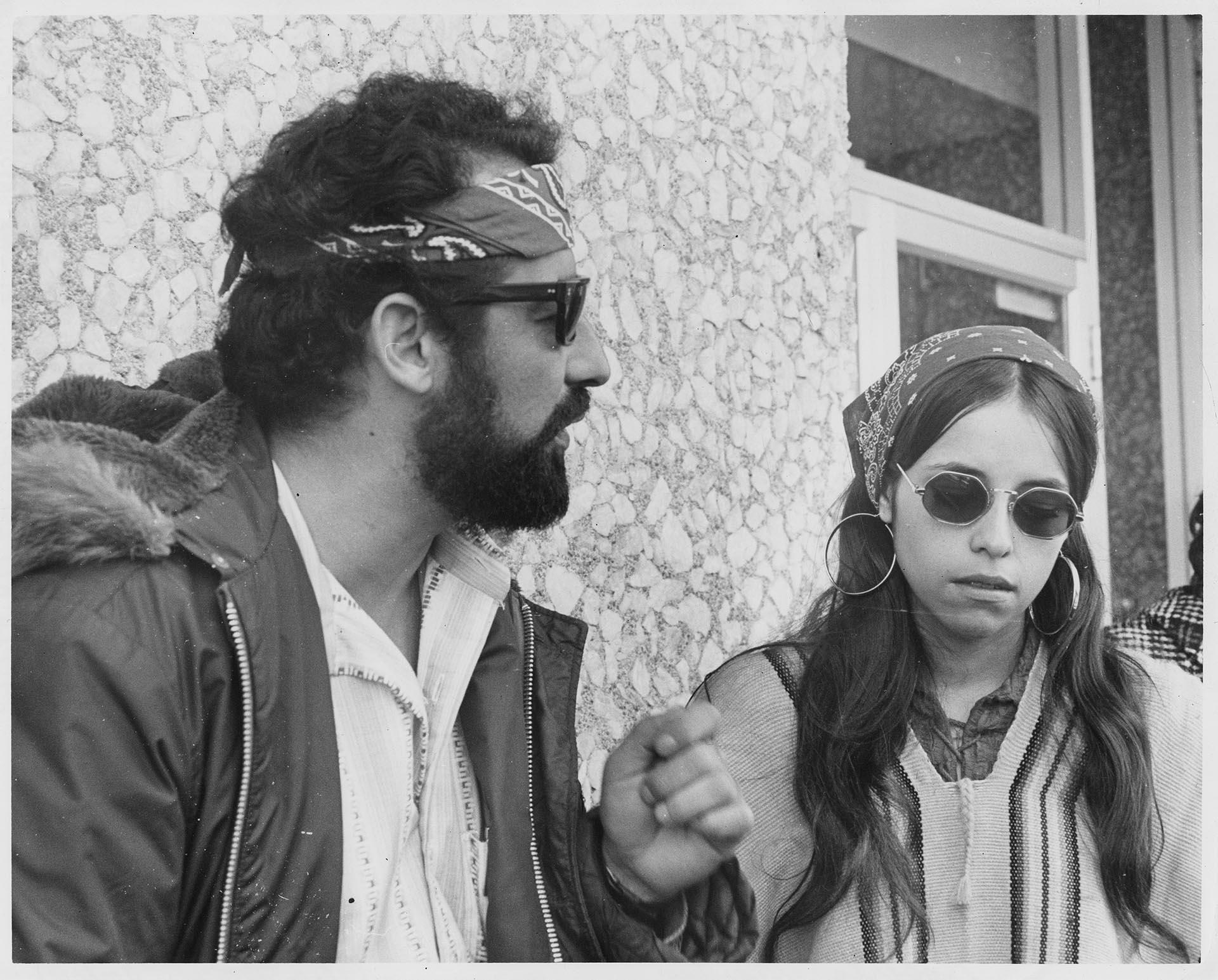 Image of Roberto Maestas and Celia Cantri during occupation of Beacon Hill School, October 1972