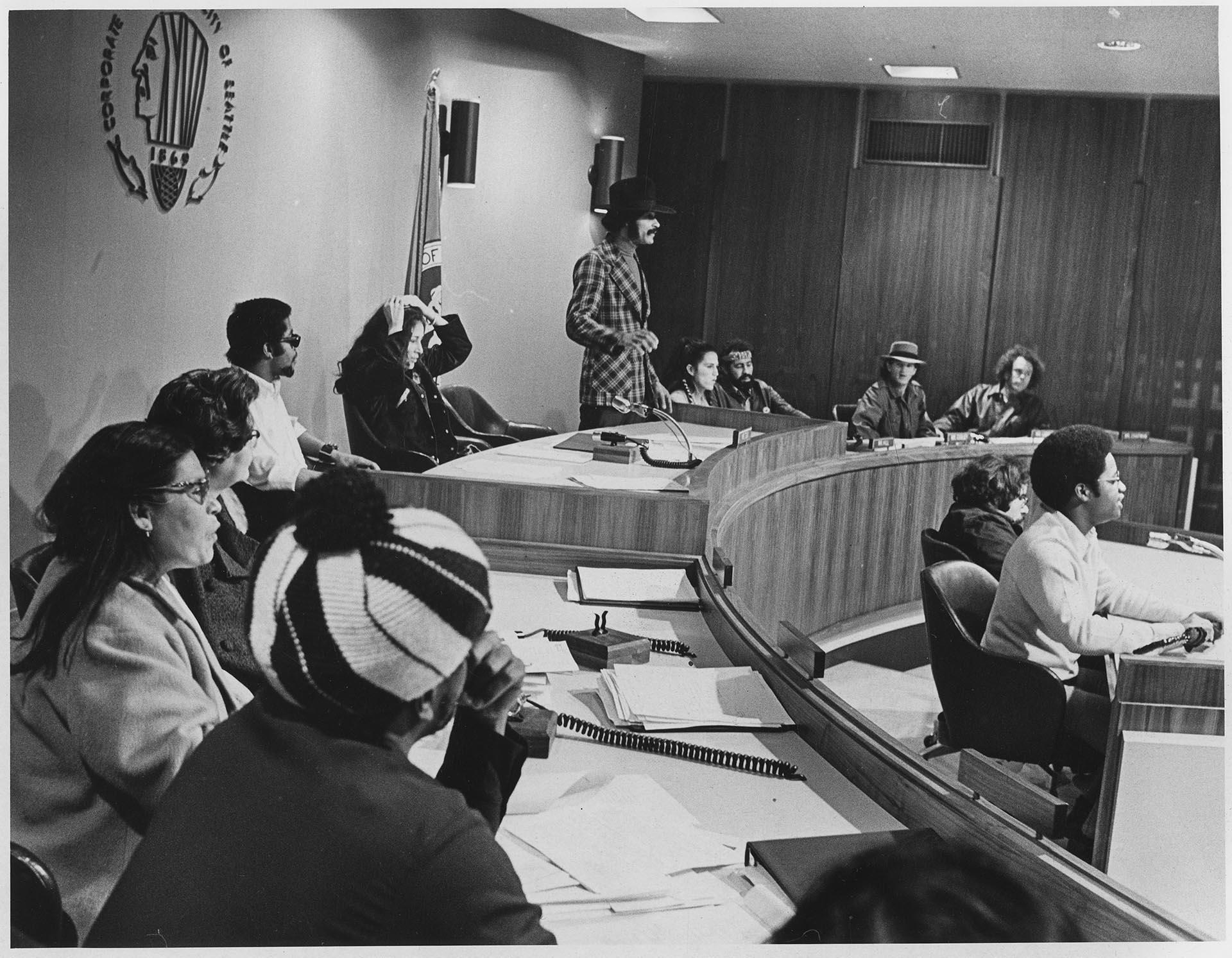 Image of Protesters taking over City Council meeting, November 10, 1972