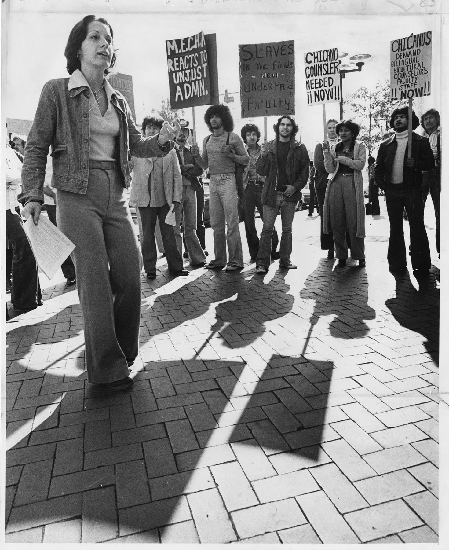 Image of Chicano demonstration at Seattle Central Community College, October 12, 1976
