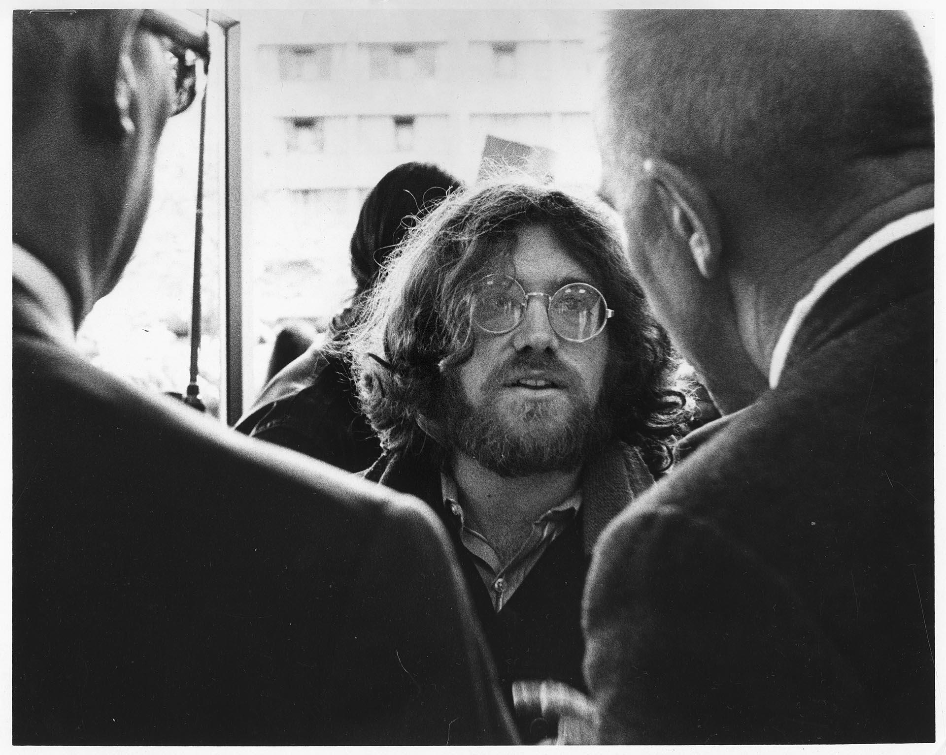 Image of Michael Lerner leading IRS protest, Seattle, April 15, 1970
