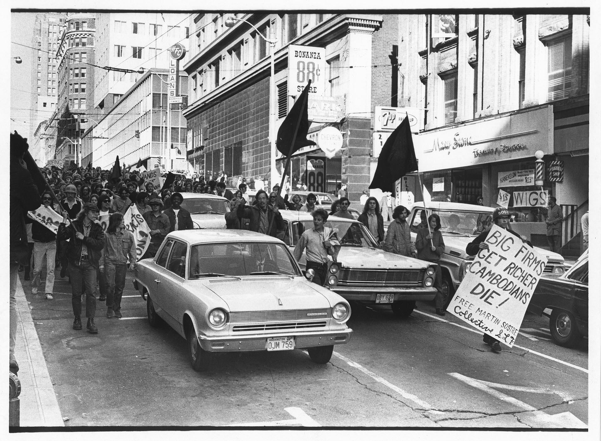 Image of Anti-war protest in downtown Seattle, May 1, 1970