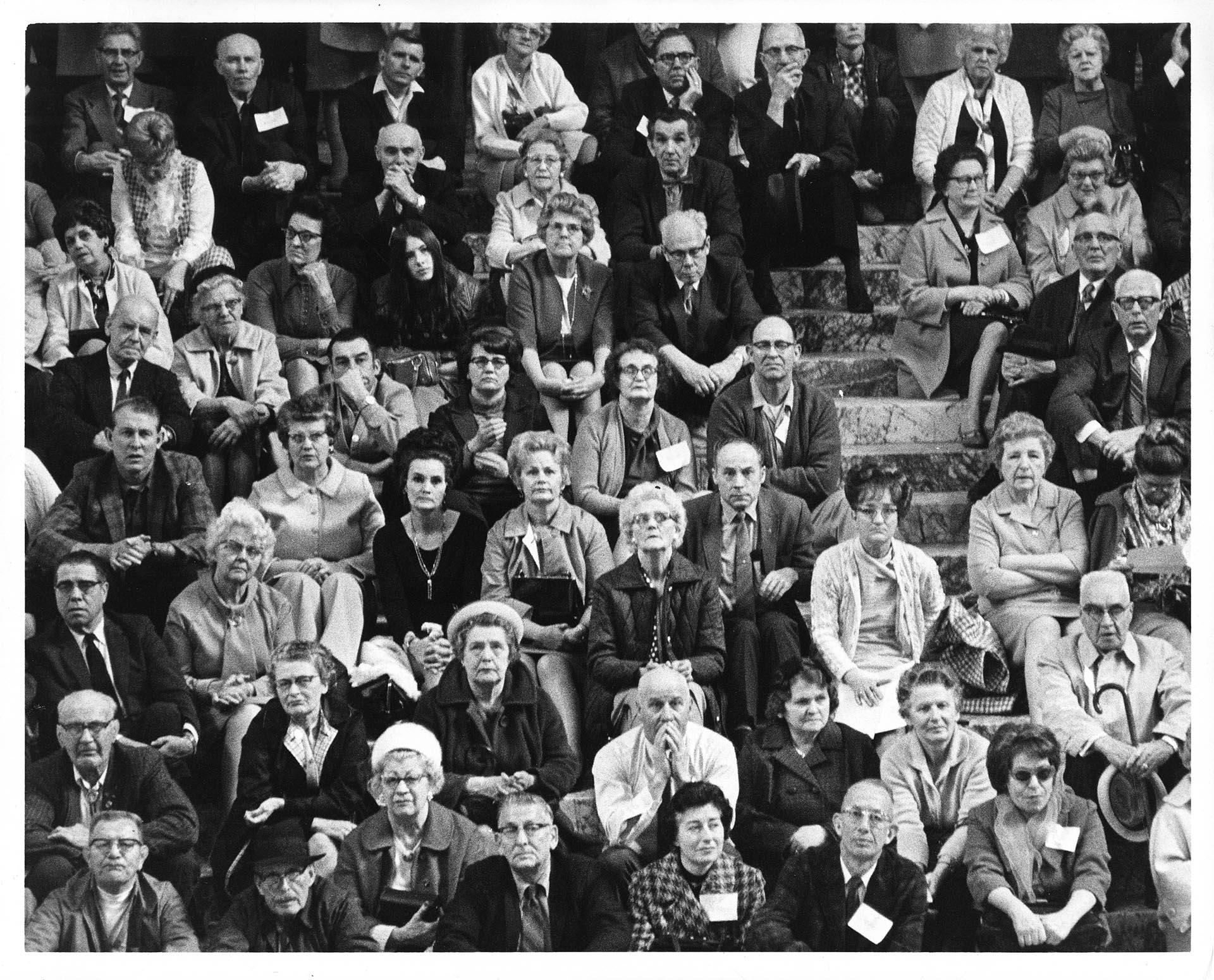 Image of Property tax protesters in rotunda of Washington State Capitol, April 3, 1971