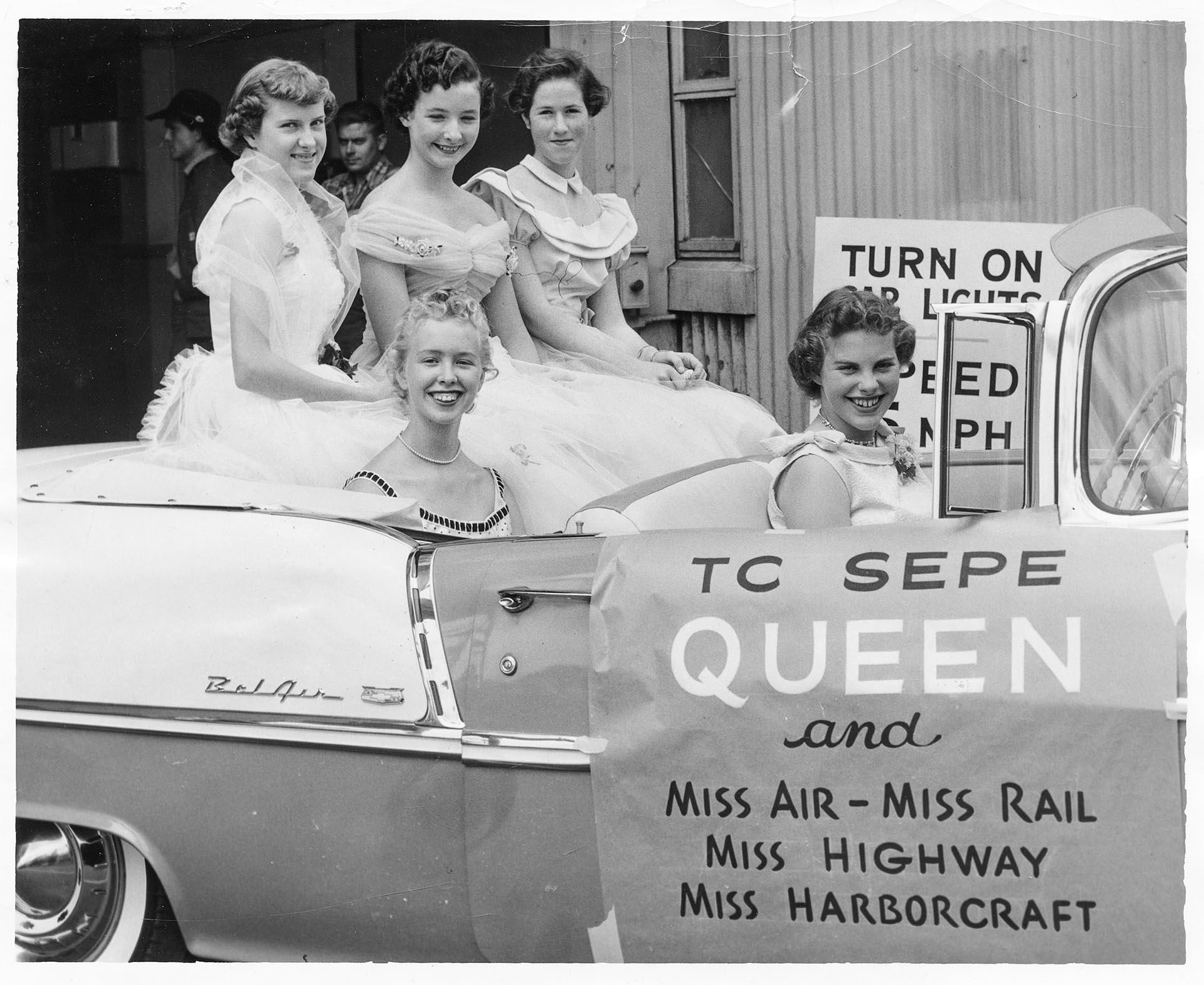 Image of Port queens at Port of Embarkation anniversary celebration, July 28, 1955