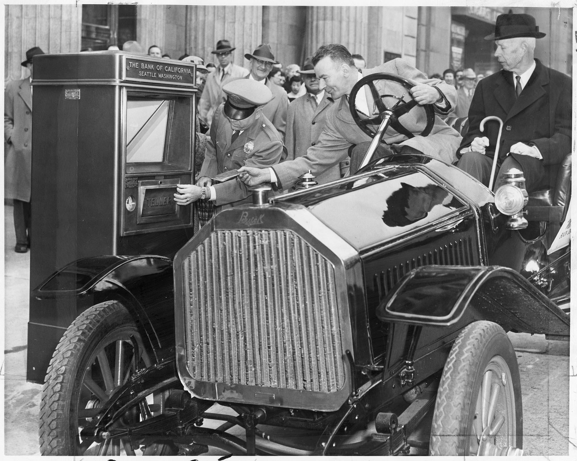 Image of Bank customer in car using 