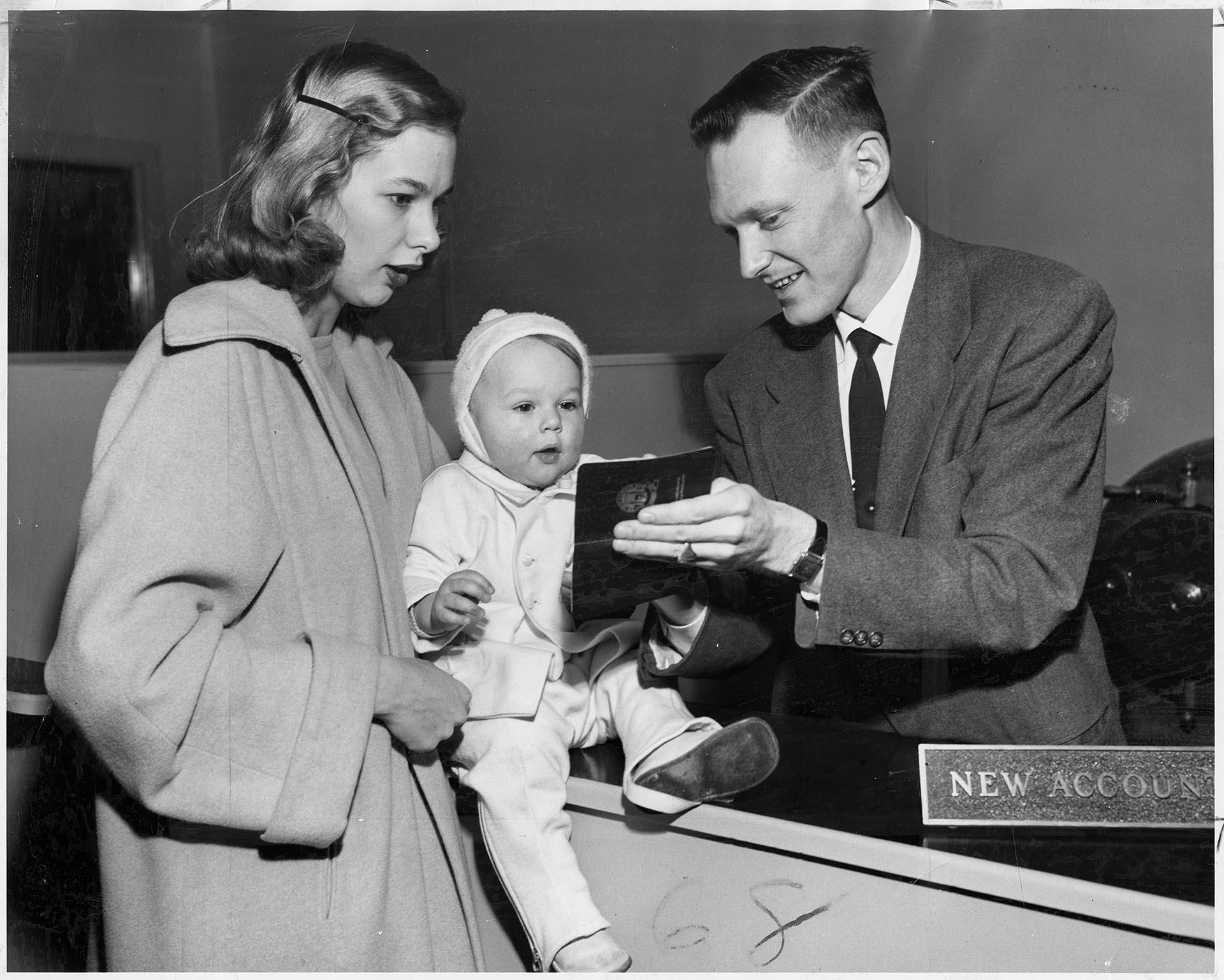 Image of Baby's first bank account, Seattle, January 13, 1955