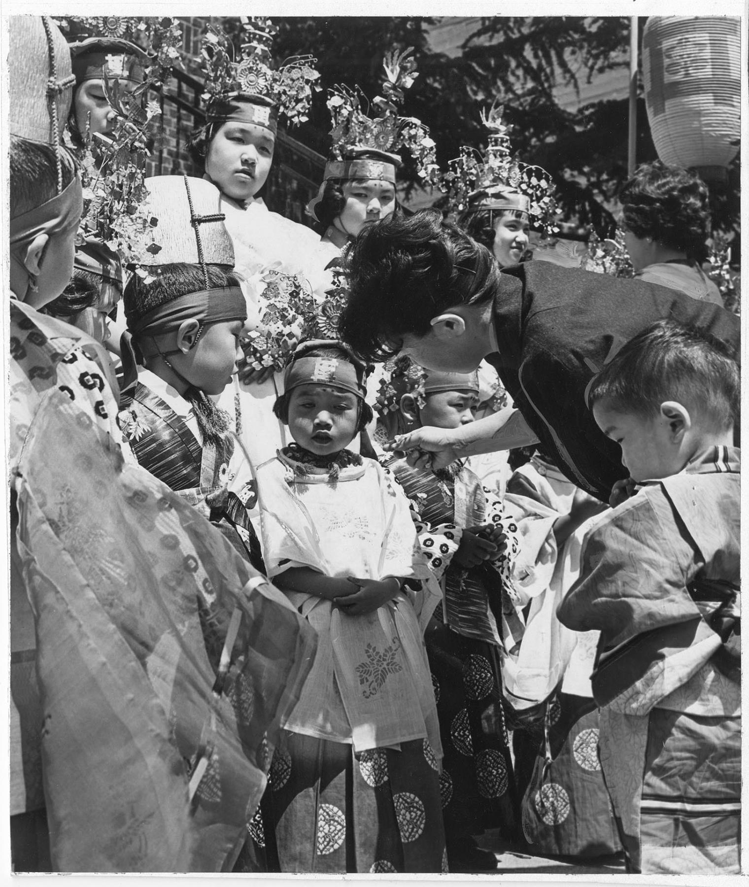 Image of Children posing at Nichiren Buddhist Church, Seattle, June 19, 1965