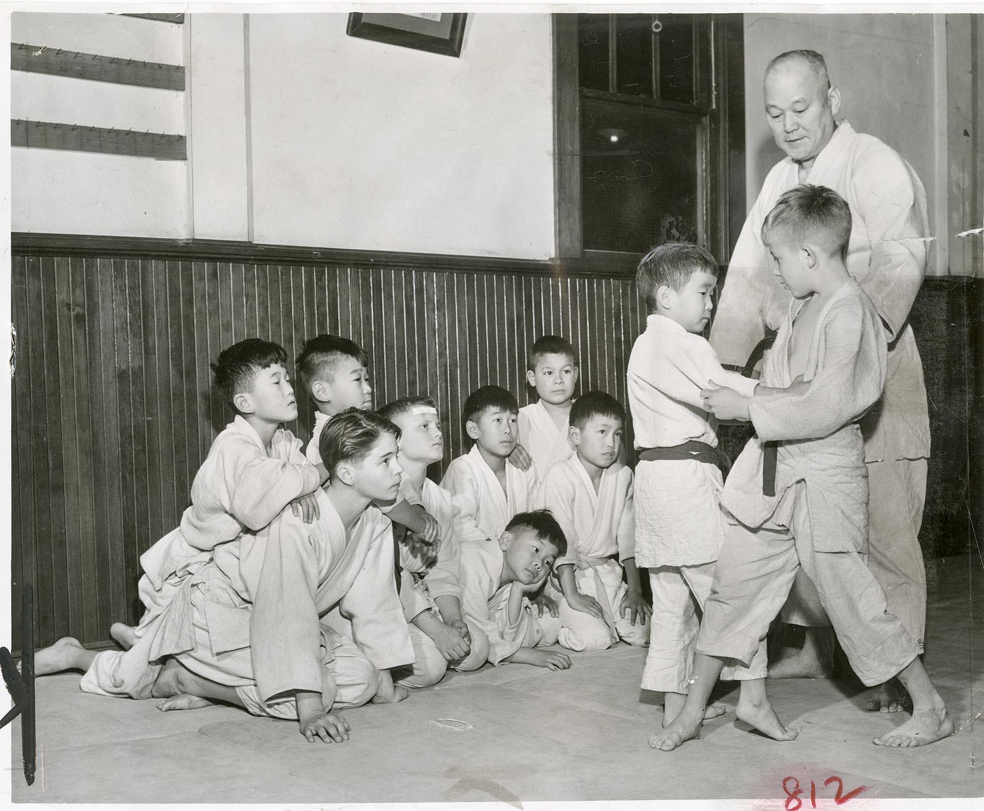 Image of Children at Seattle Dojo practicing judo, Seattle, November 21, 1952