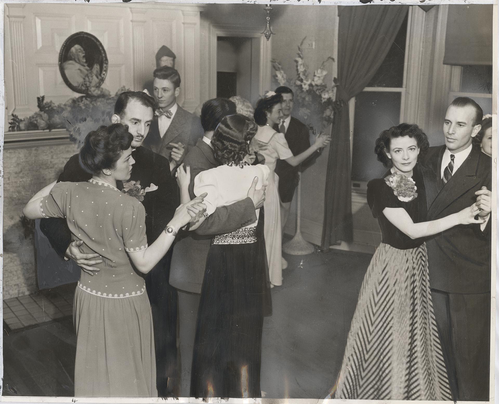 Image of Members and guests dancing at Monks Club, Seattle, May 23, 1942