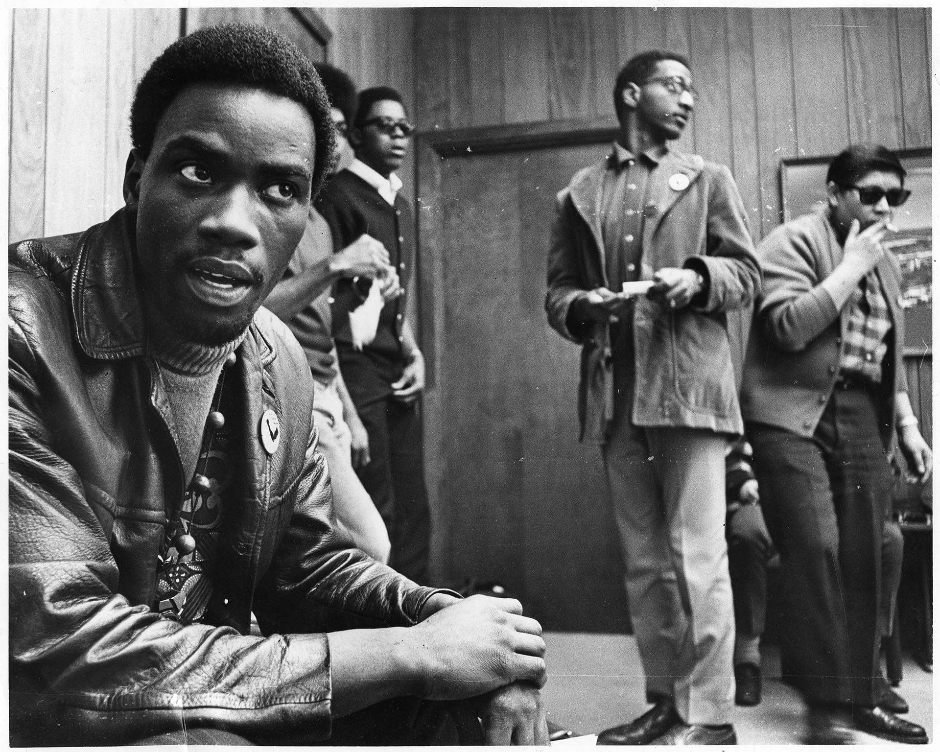 Image of Black Student Union sit-in at SCC president's office, Seattle, February 26, 1969