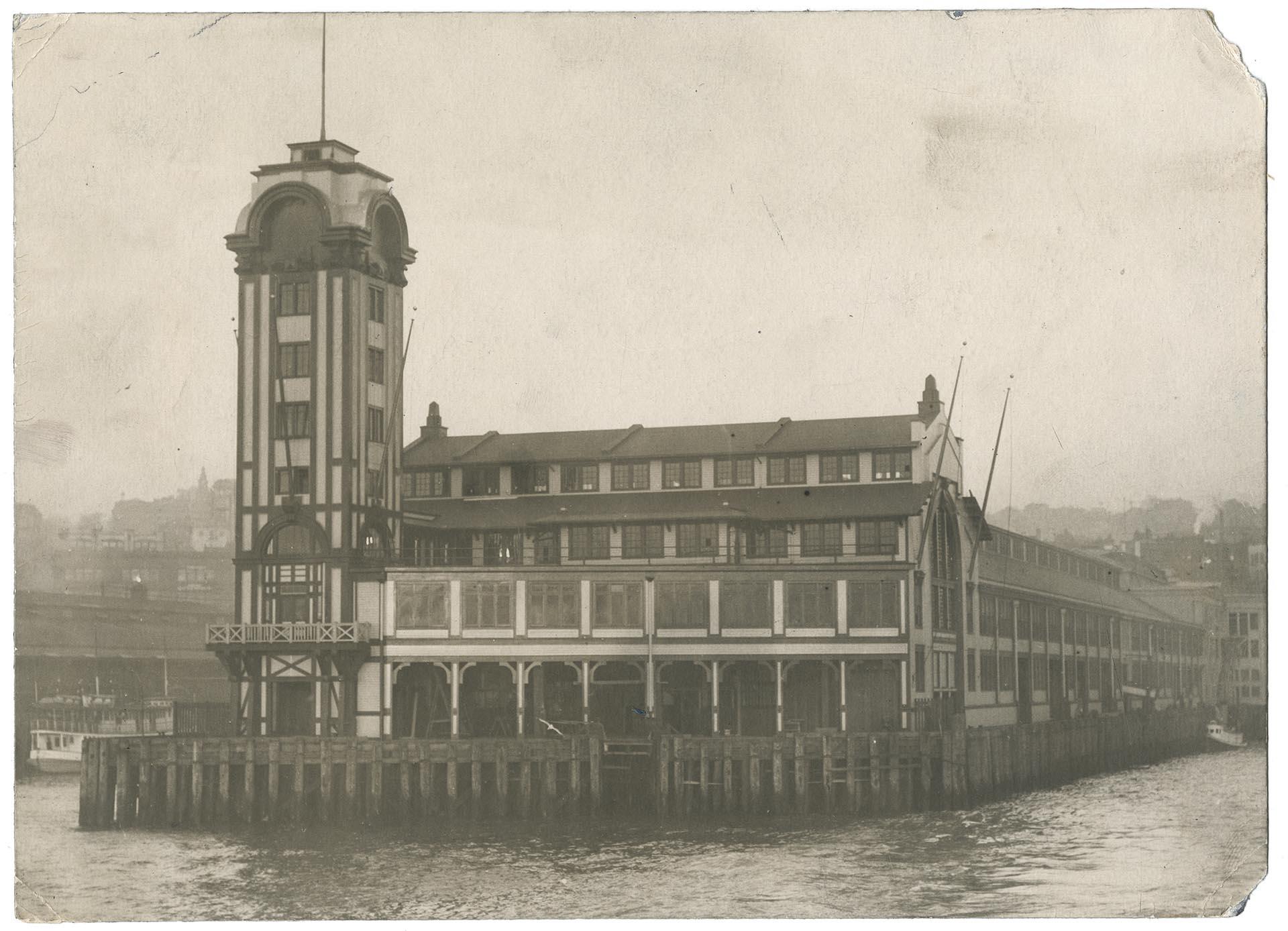 Image of View of Grand Trunk dock from Elliott Bay, Seattle, circa 1912