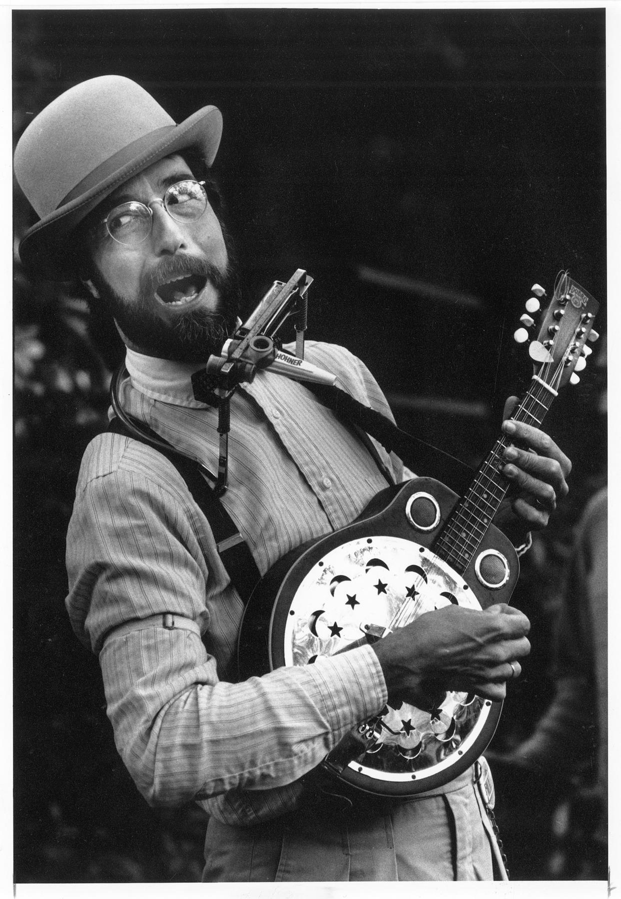 Image of Musician performing at Folklife Festival, Seattle Center, May 28, 1989