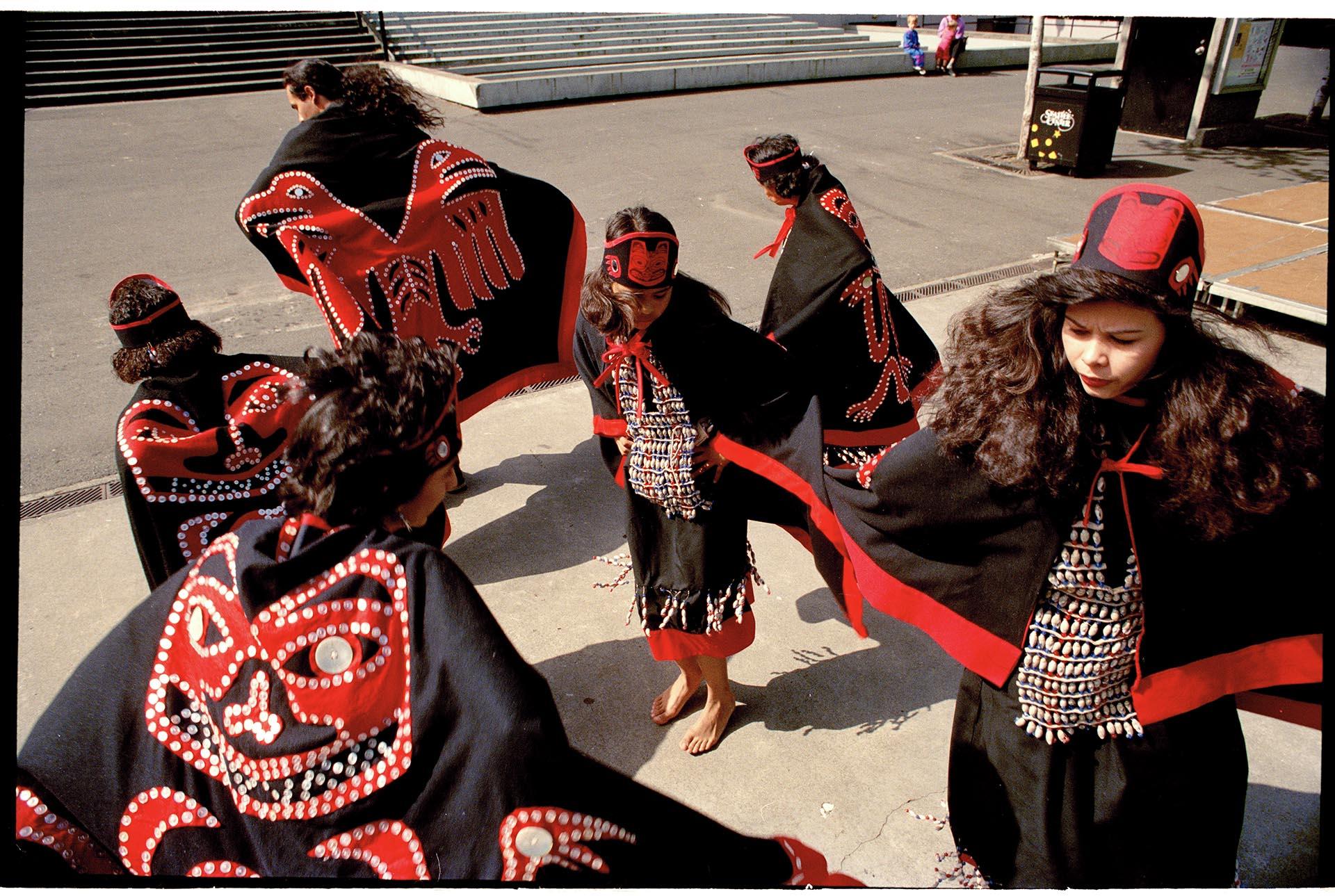 Image of Swan family performing the Eagle Dance, May 23, 1992