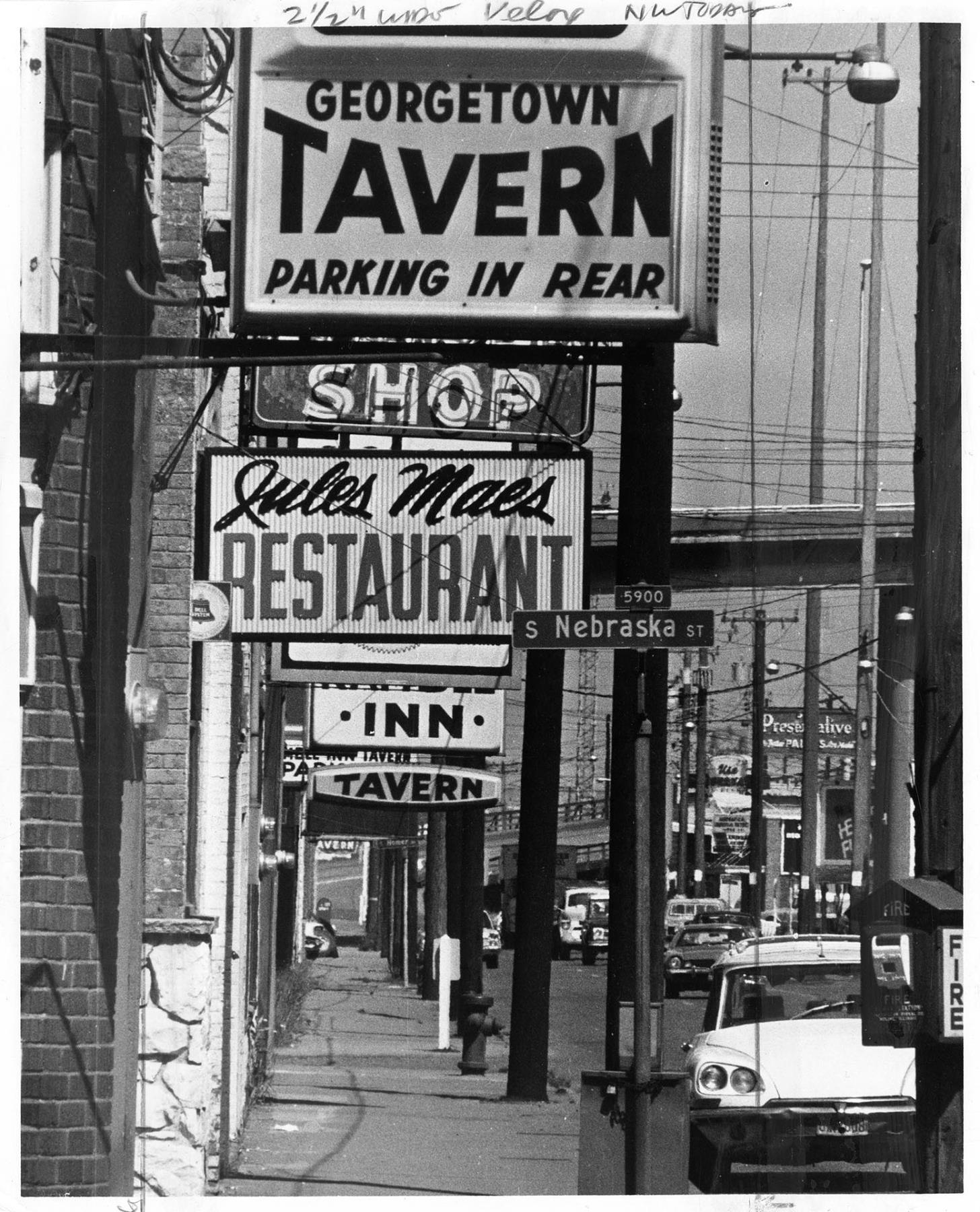 Image of Georgetown taverns on Airport Way South, Seattle, June 1974