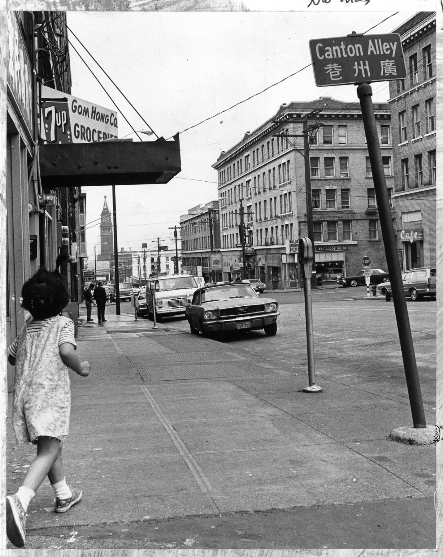 Image of View west along King Street, Seattle, August 6, 1972