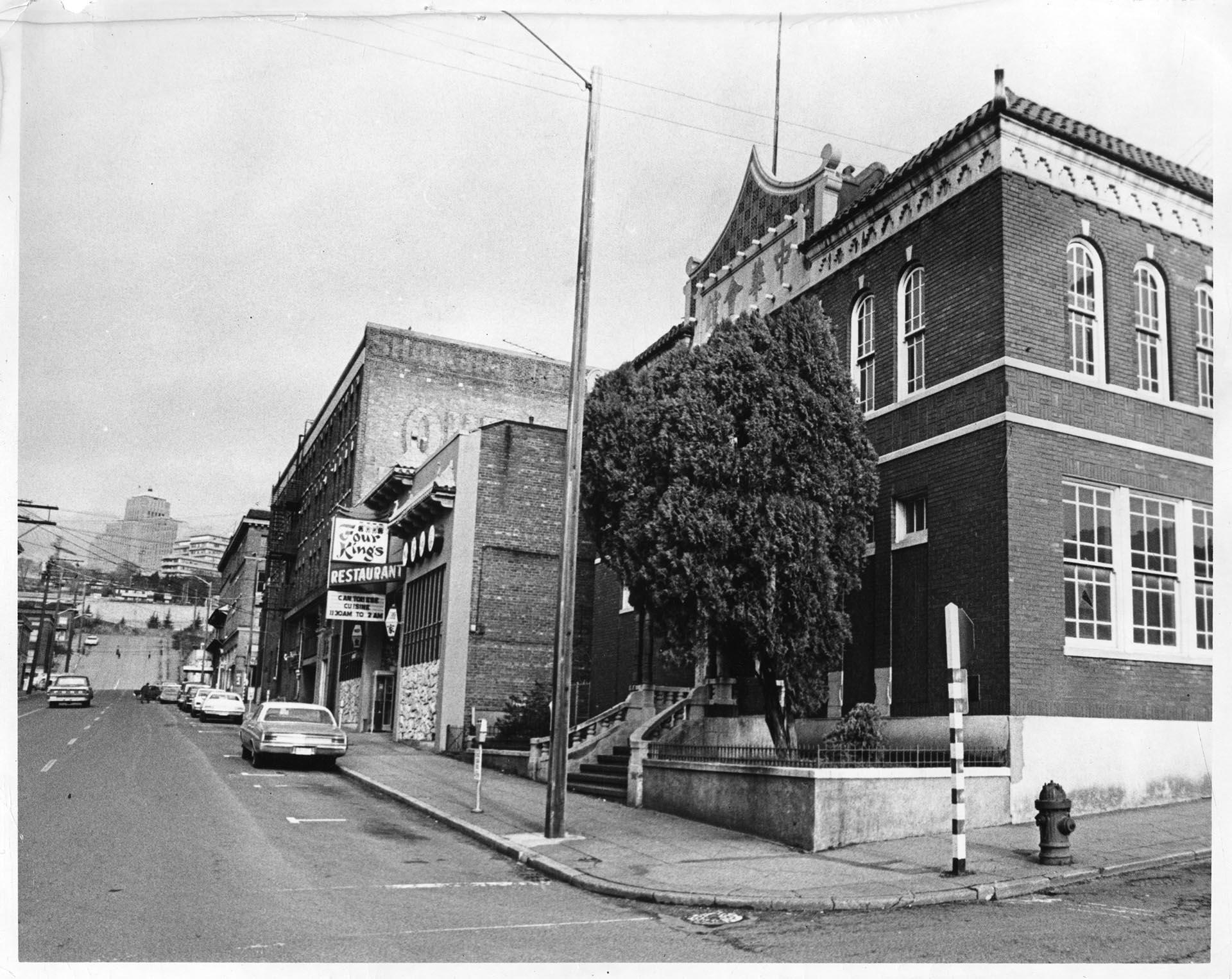 Image of Chong Wa Benevolent Association building on 7th Ave. S., Seattle, January 21, 1973
