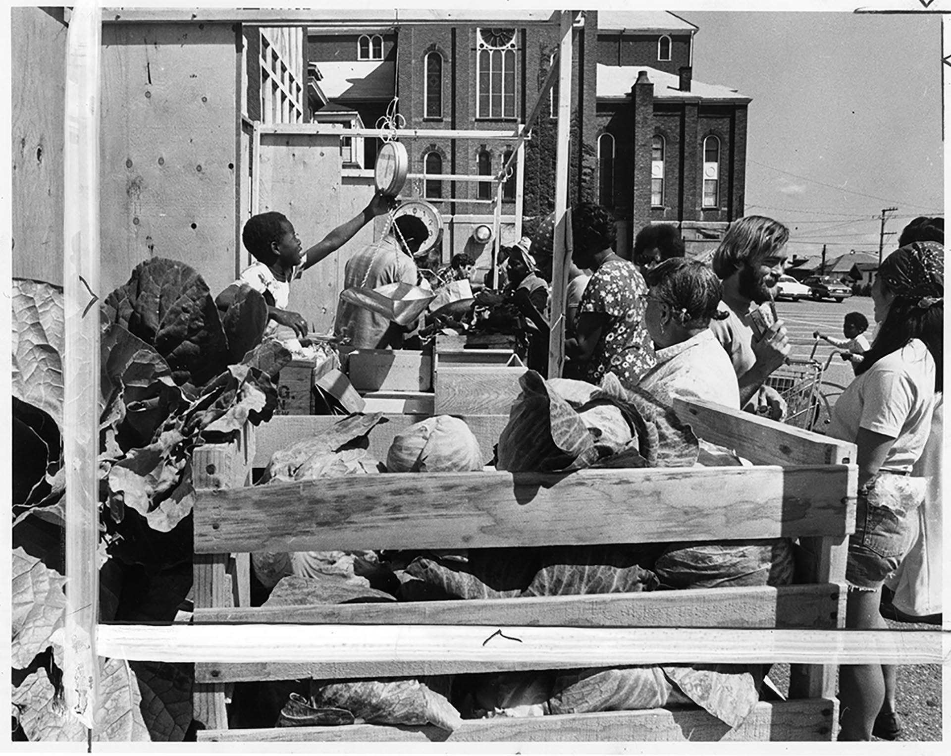 Image of Produce stand at Inner City Market, Seattle, July 31, 1976
