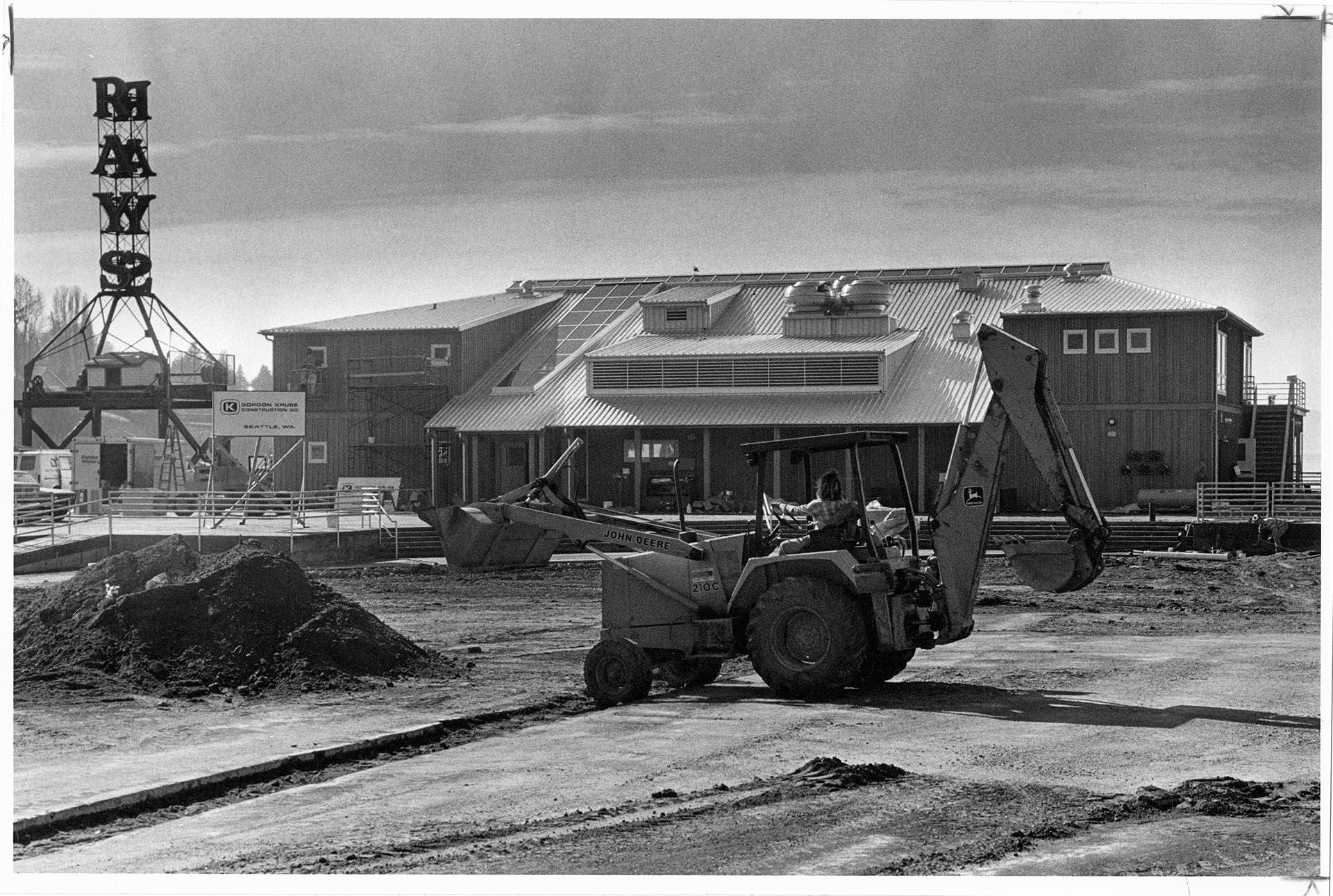 Image of Ray's Boathouse rebuilt after fire, Seattle, March 11, 1988
