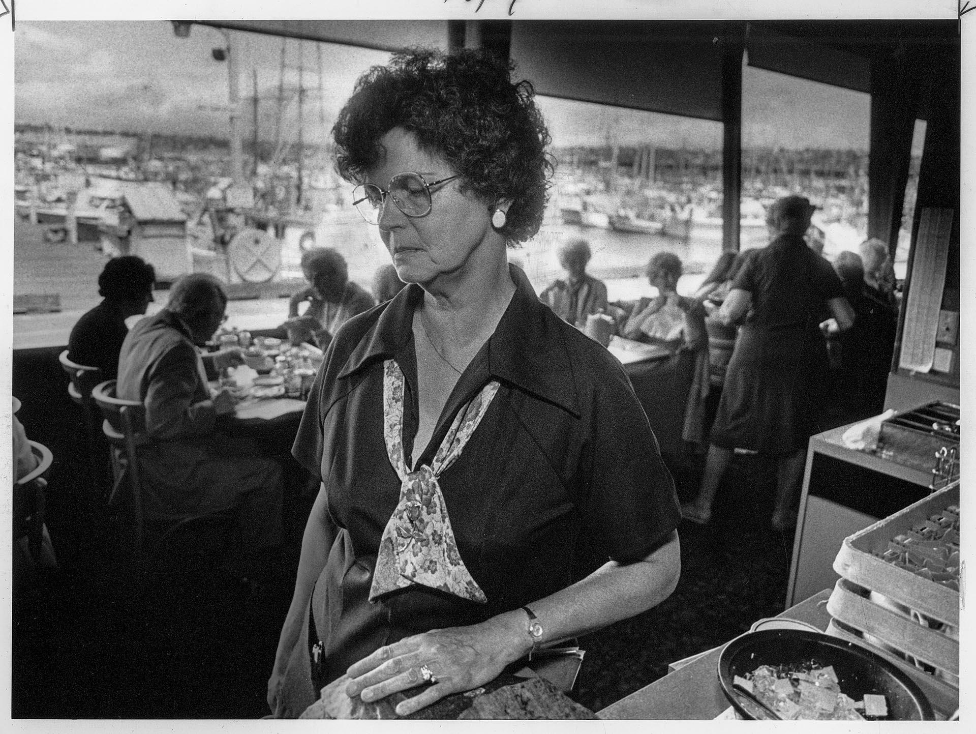 Image of Waitress at Wharf Restaurant, Seattle, May 31, 1987