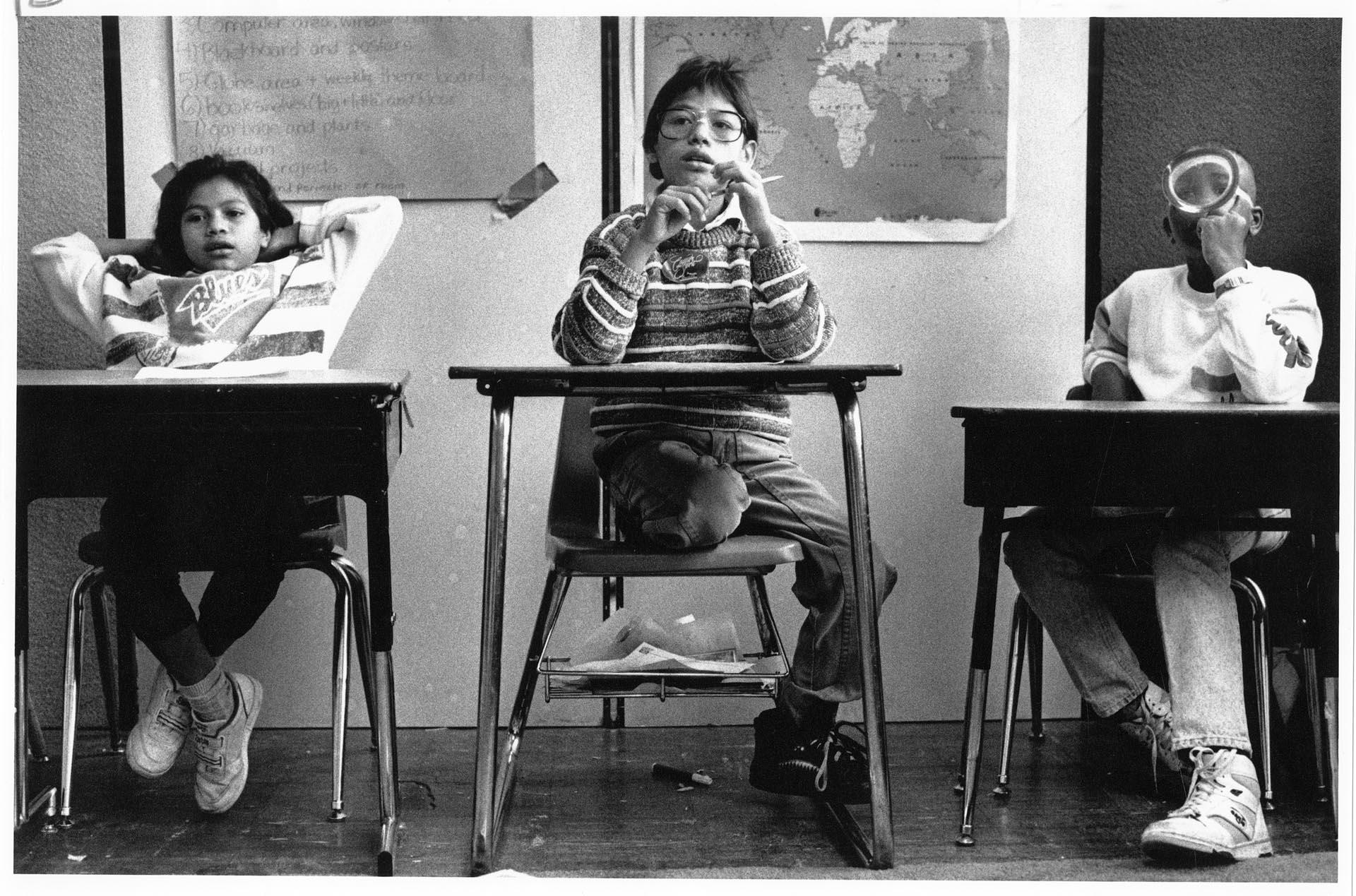 Image of Students sitting in classroom at First Place, Seattle, May 30, 1991