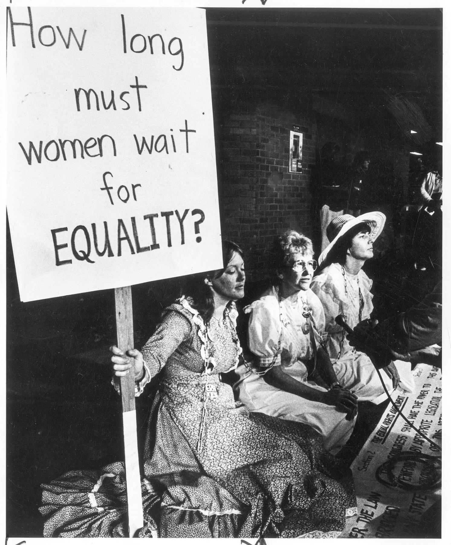 Image of Women holding sit-in at Federal Building, August 26, 1981