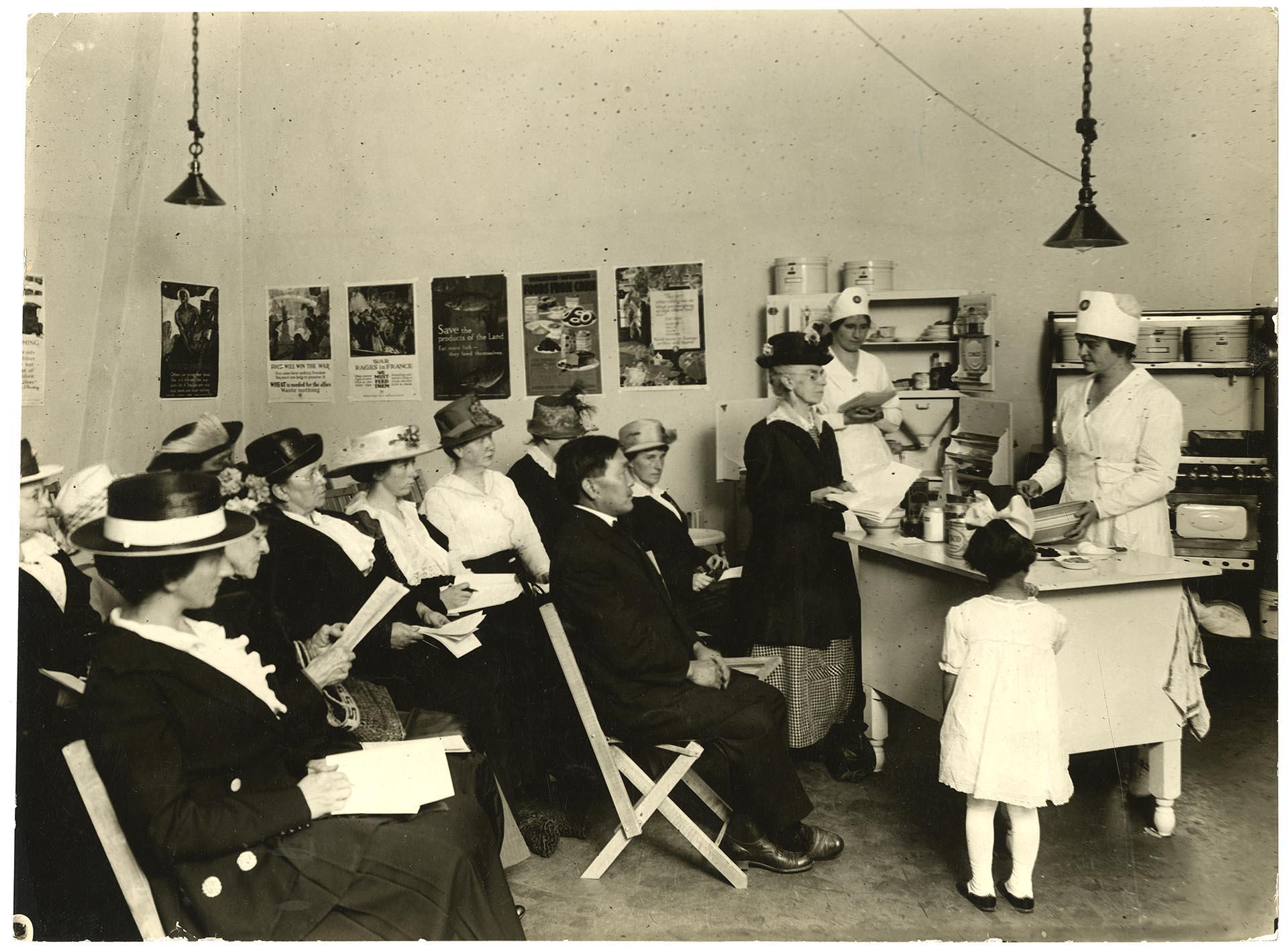 Image of Cooking demonstration at war kitchen, Seattle, July 1918