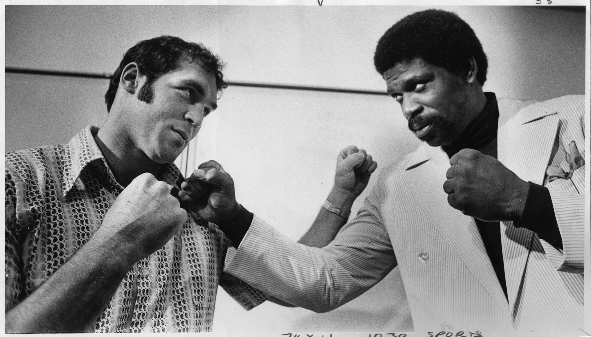 Image of Boxers Boone Kirkman and Ron Lyle, Seattle, August 26, 1974