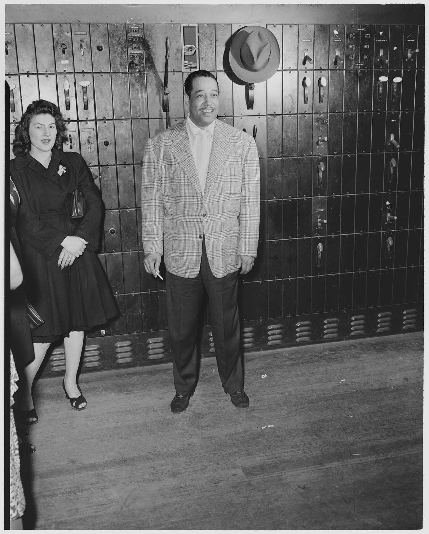 Image of Duke Ellington backstage, Seattle, 1947