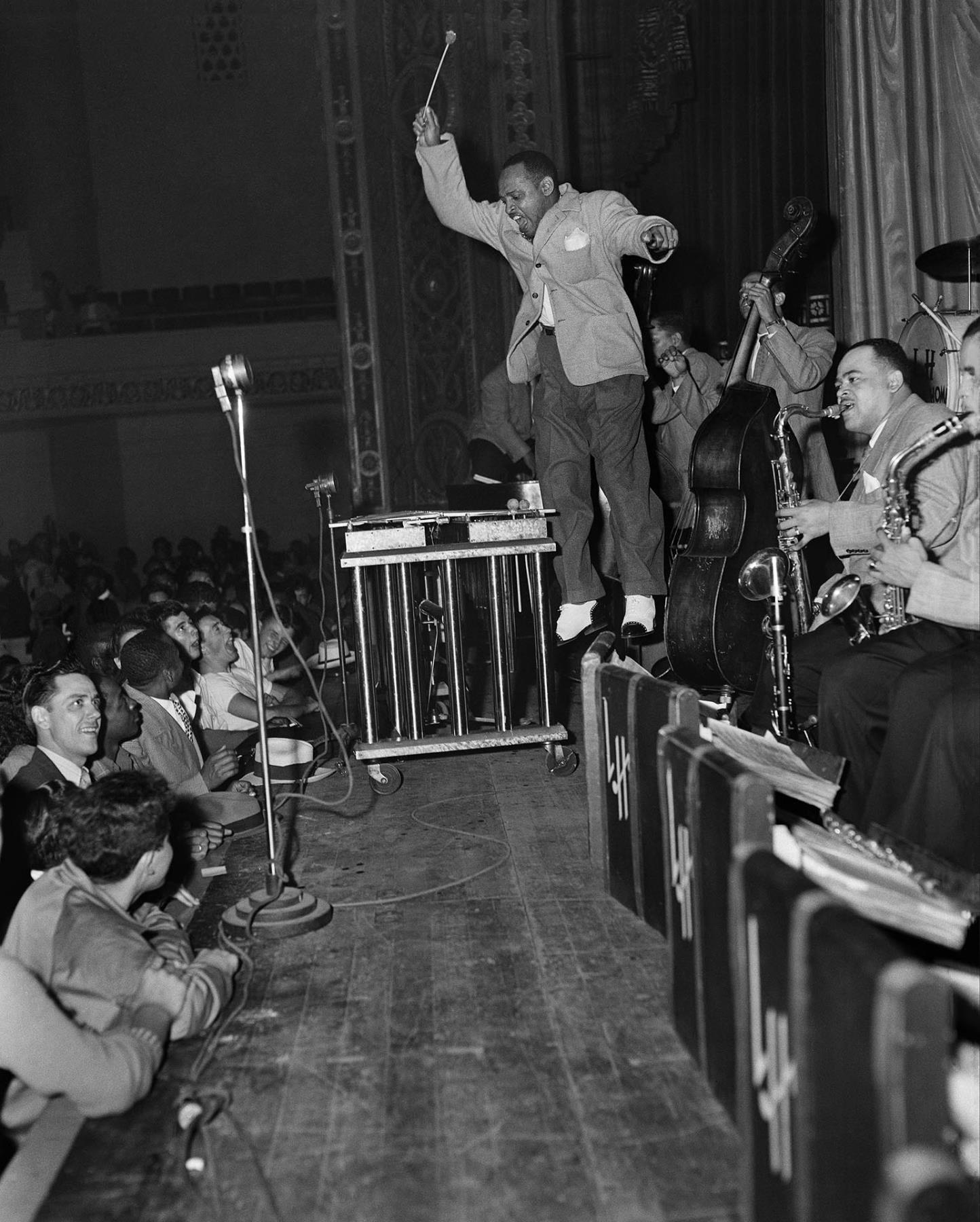 Image of Lionel Hampton and his orchestra playing at Civic Auditorium, Seattle, August 7, 1946