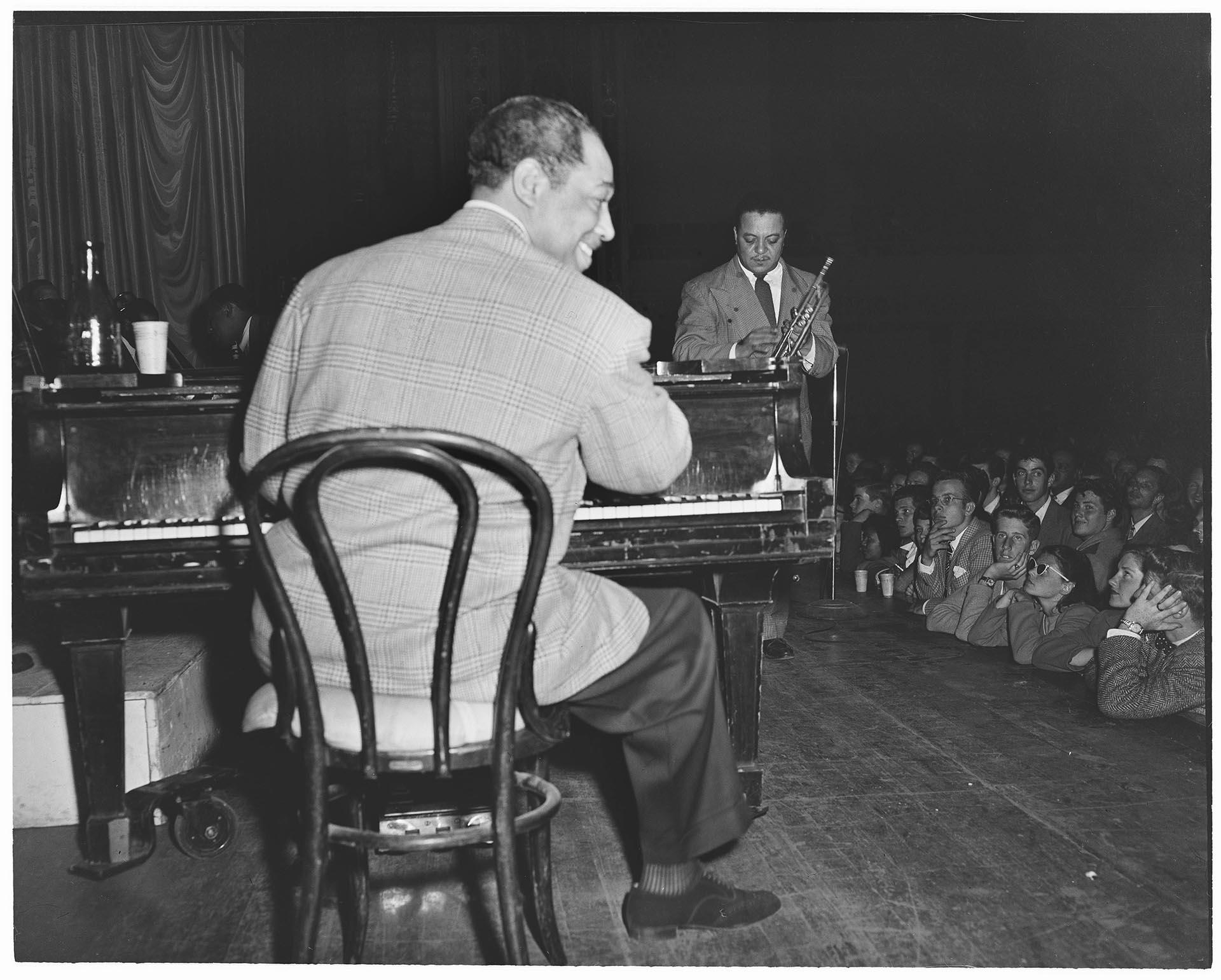 Image of Duke Ellington on piano, August 27, 1947