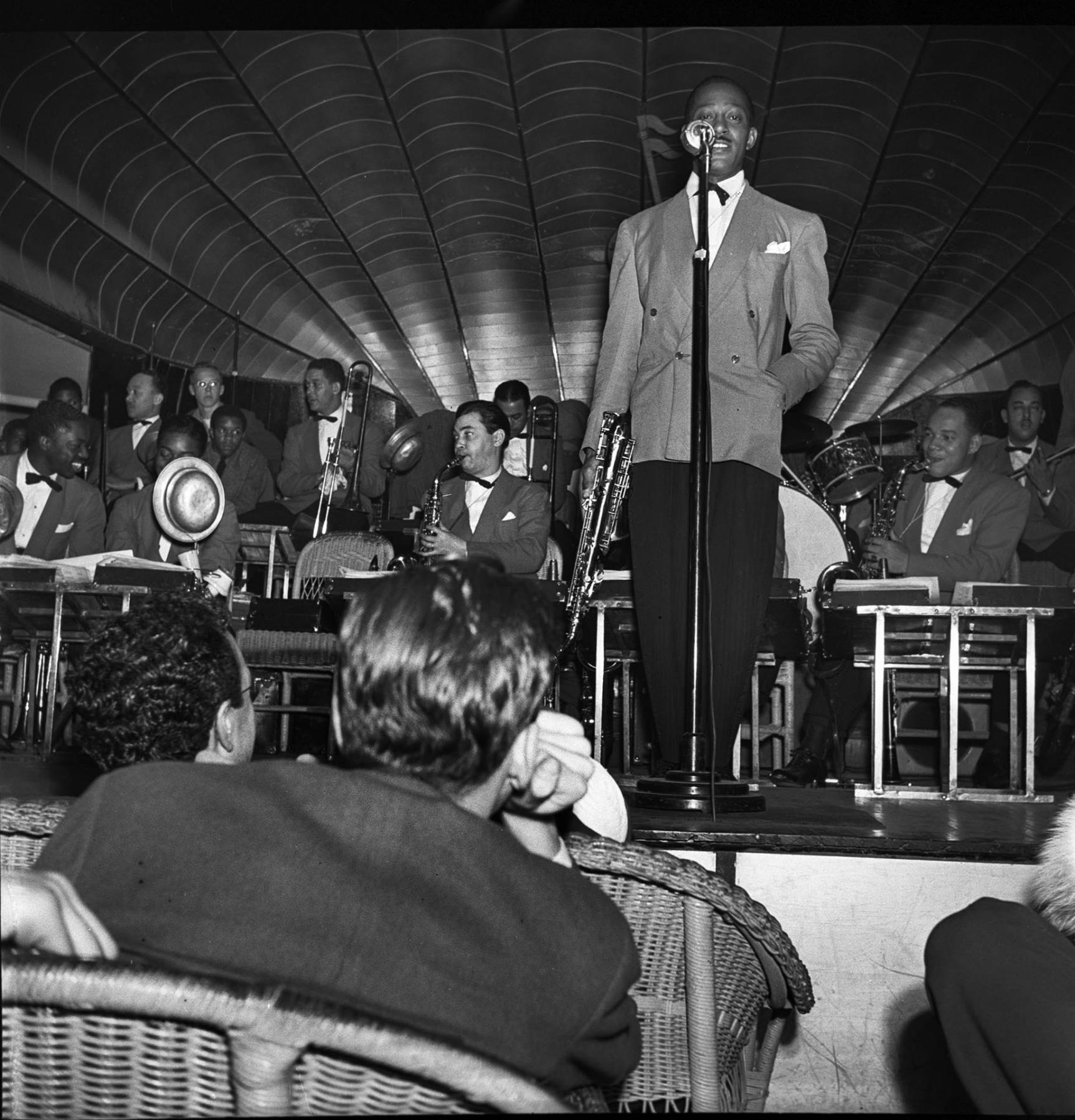 Image of Count Basie's orchestra at the Trianon, Seattle, circa 1947